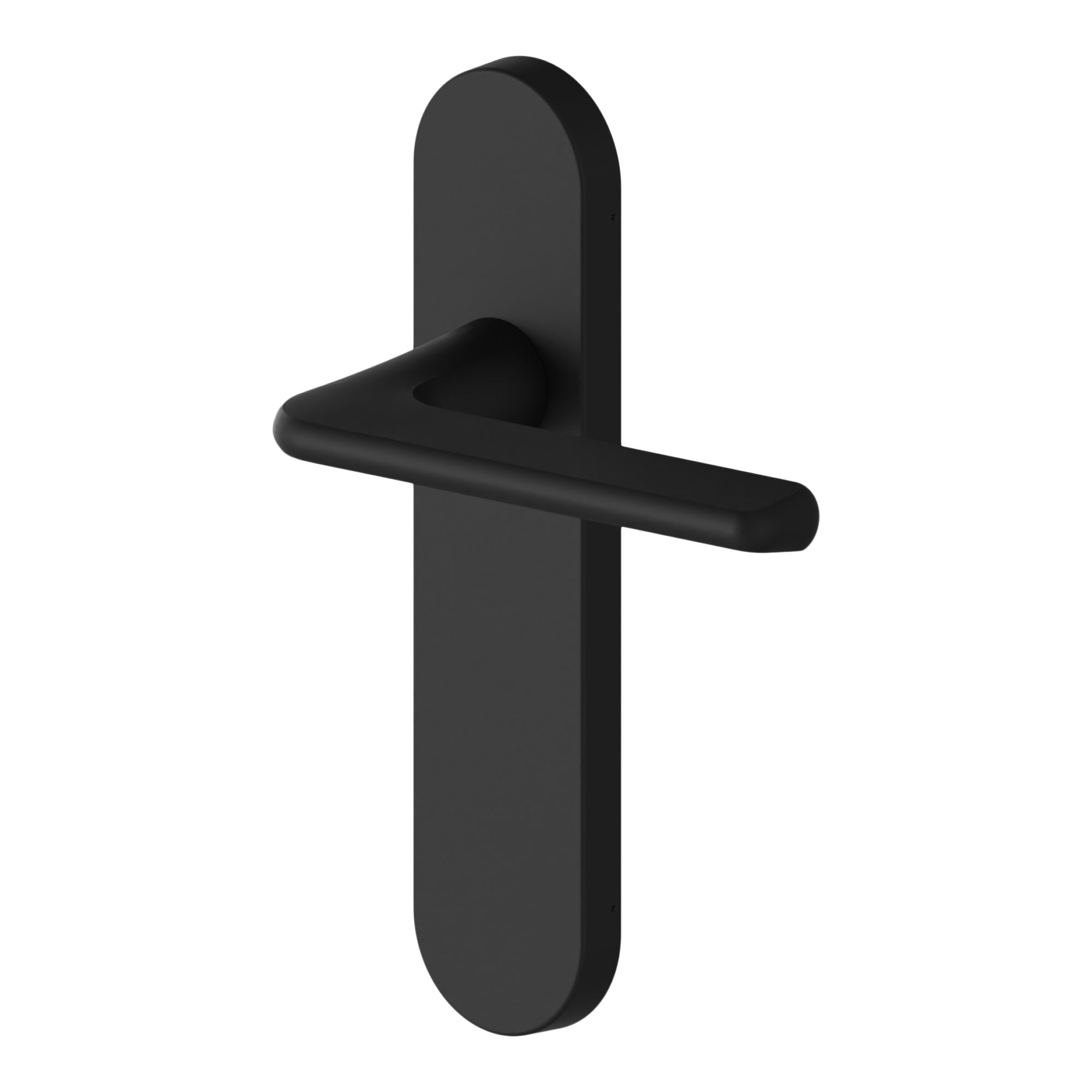 GoodHome Arzh Black Aluminium alloy & steel Straight Door handle (L)123.5mm (D)68mm