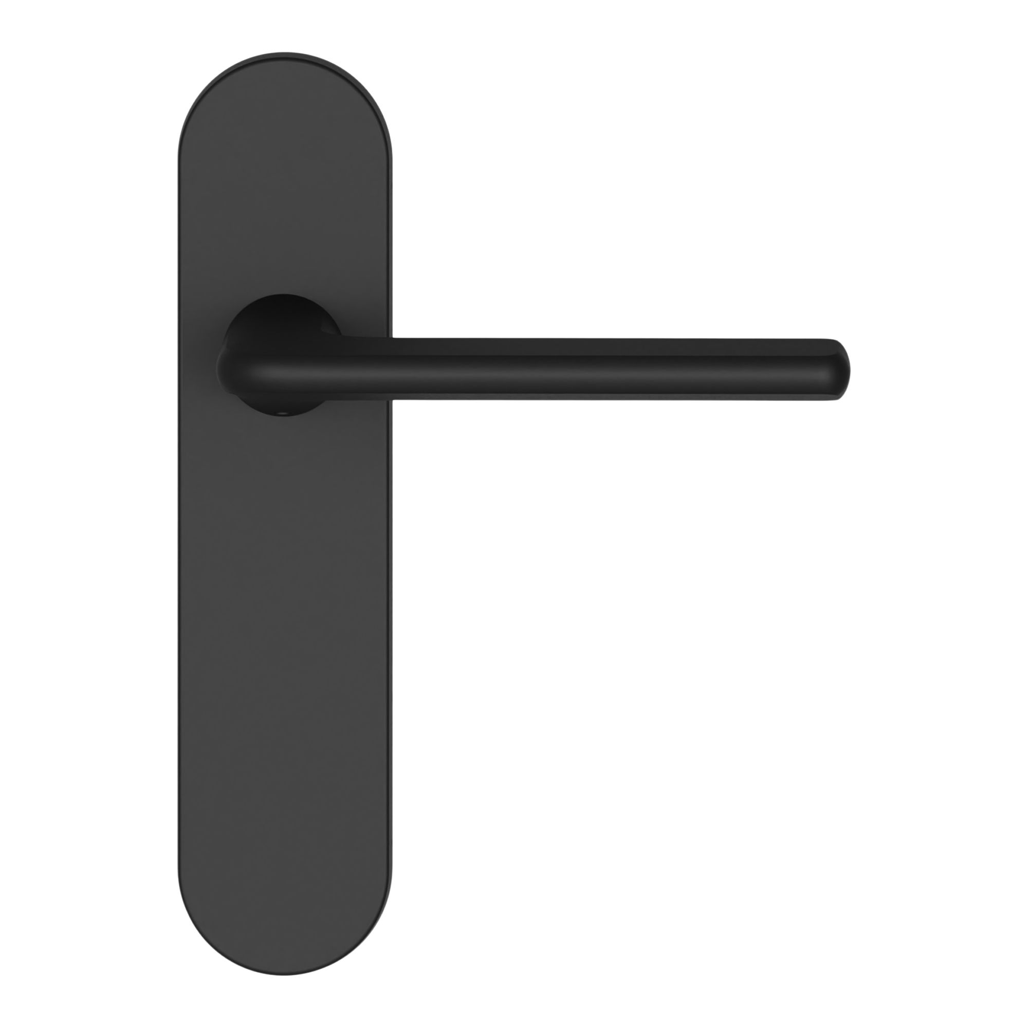 GoodHome Arzh Black Aluminium alloy & steel Straight Door handle (L)123.5mm (D)68mm