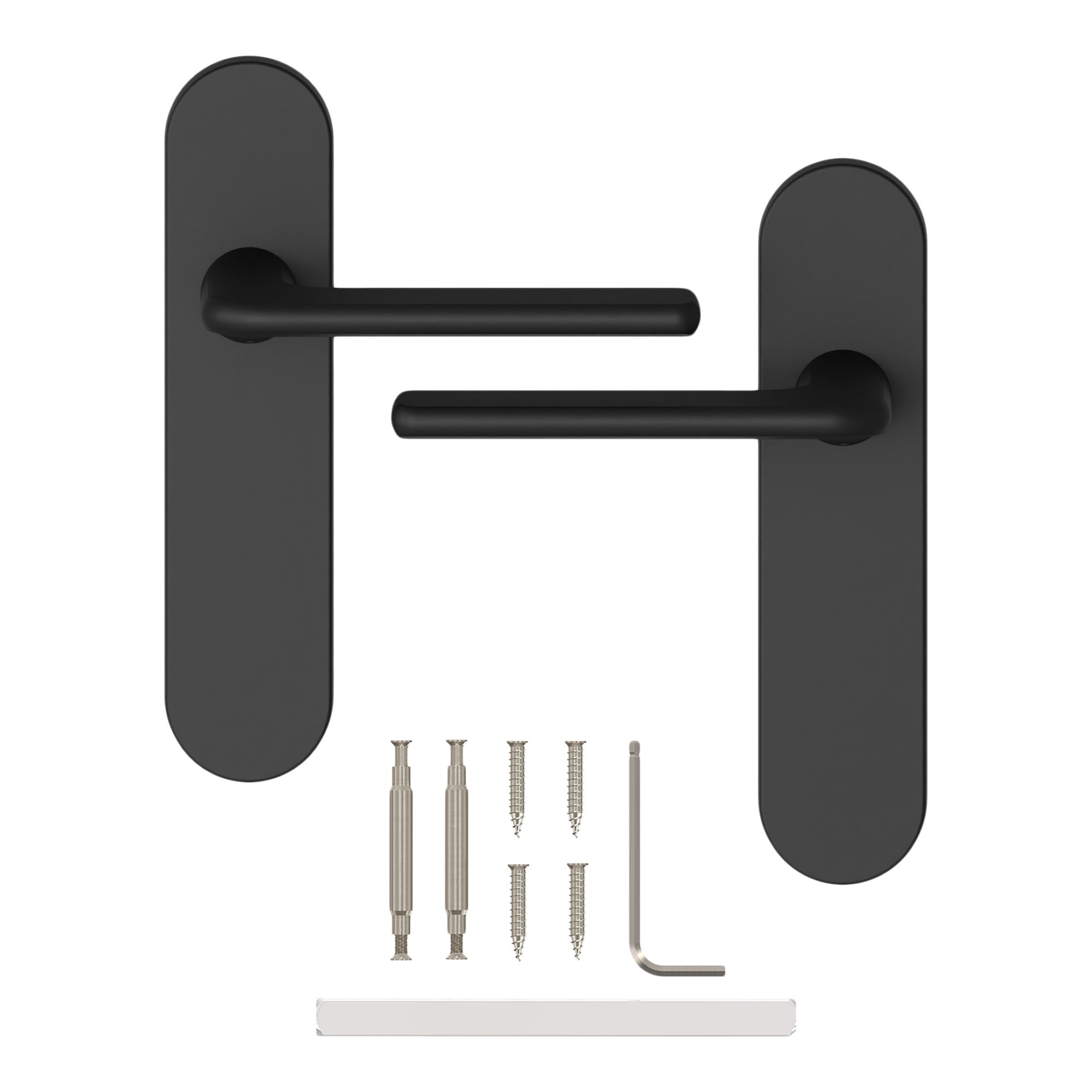 GoodHome Arzh Black Aluminium alloy & steel Straight Door handle (L)123.5mm (D)68mm
