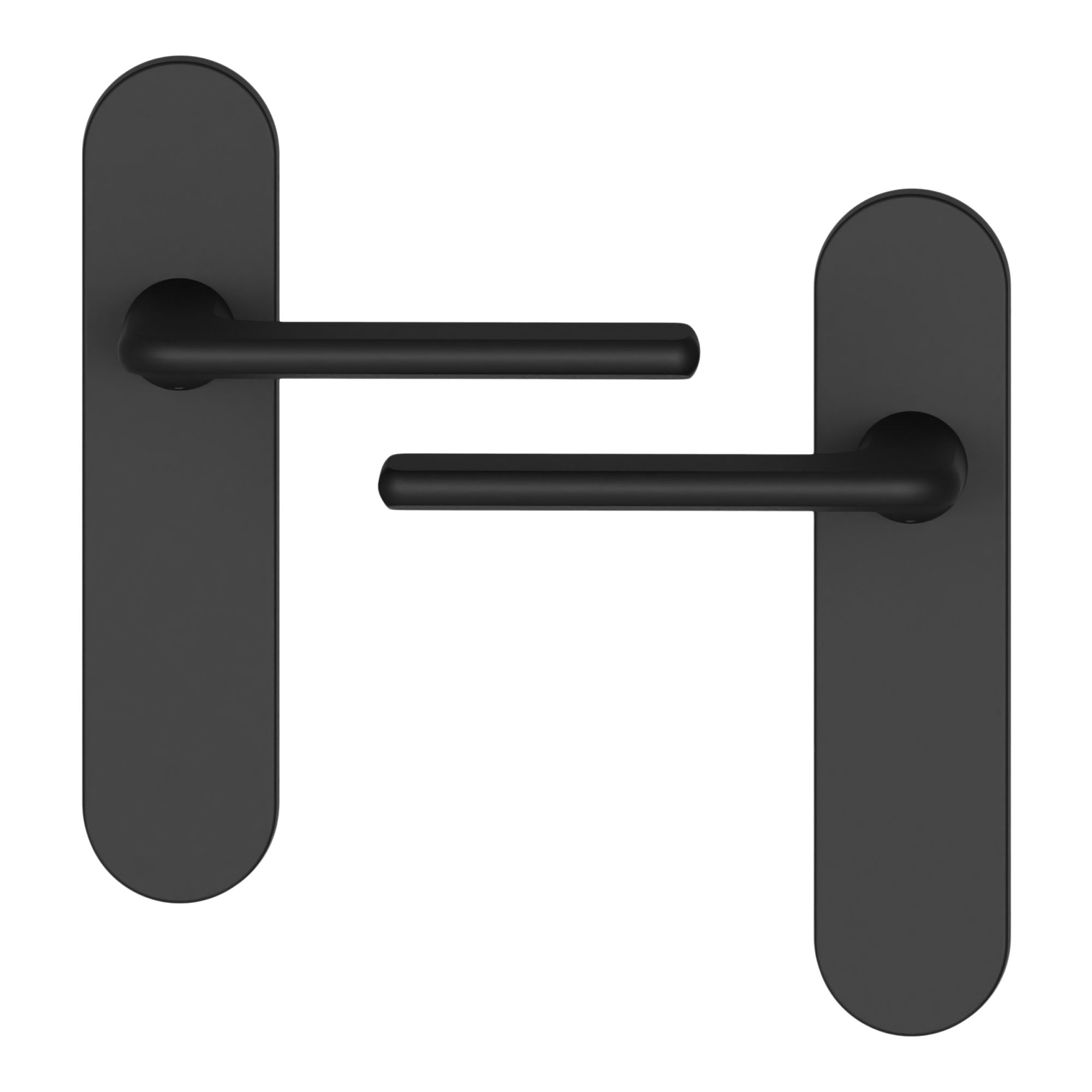 GoodHome Arzh Black Aluminium alloy & steel Straight Door handle (L)123.5mm (D)68mm