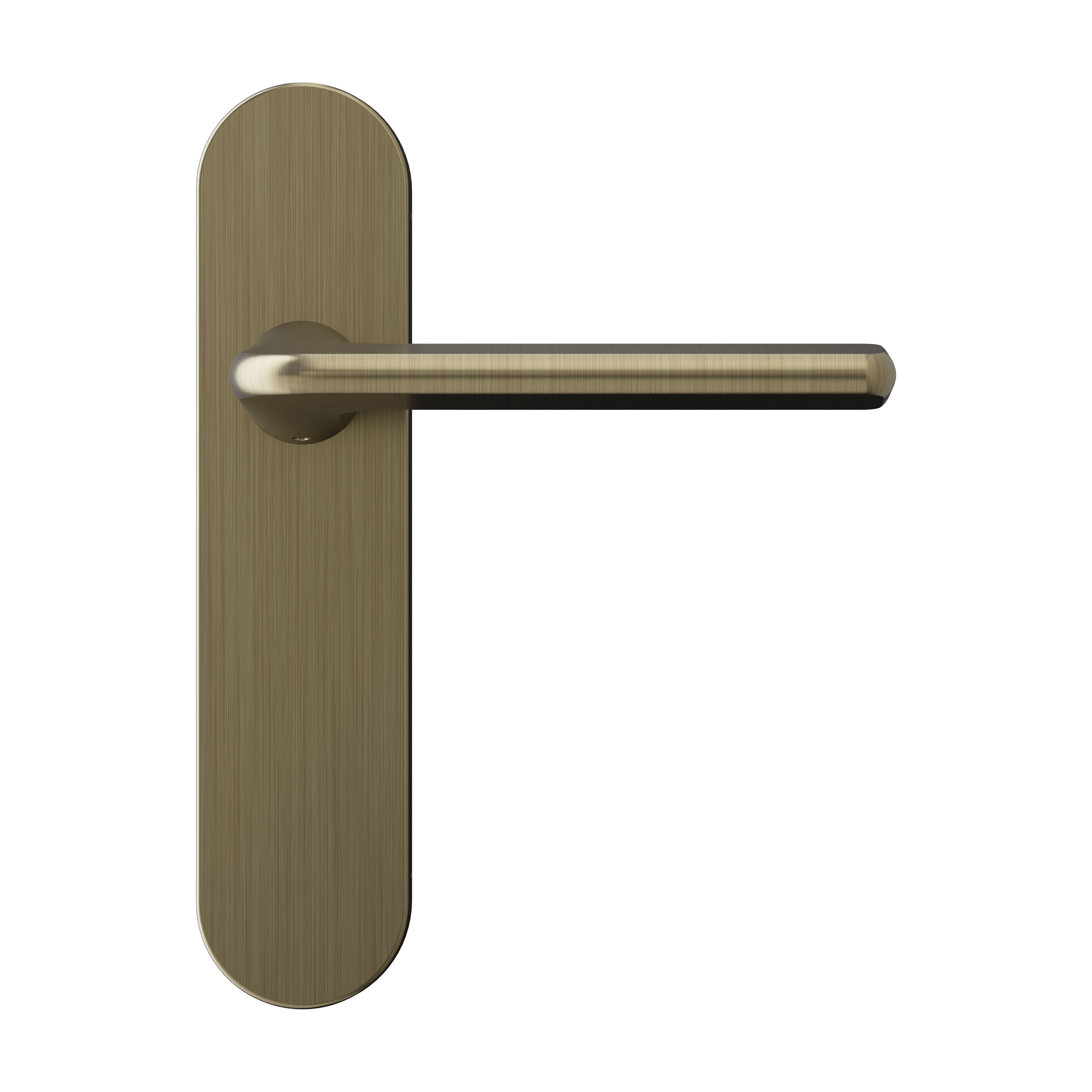 GoodHome Arzh Brushed Antique brass effect Straight Latch Door handle (L)123.5mm (D)67mm Pair