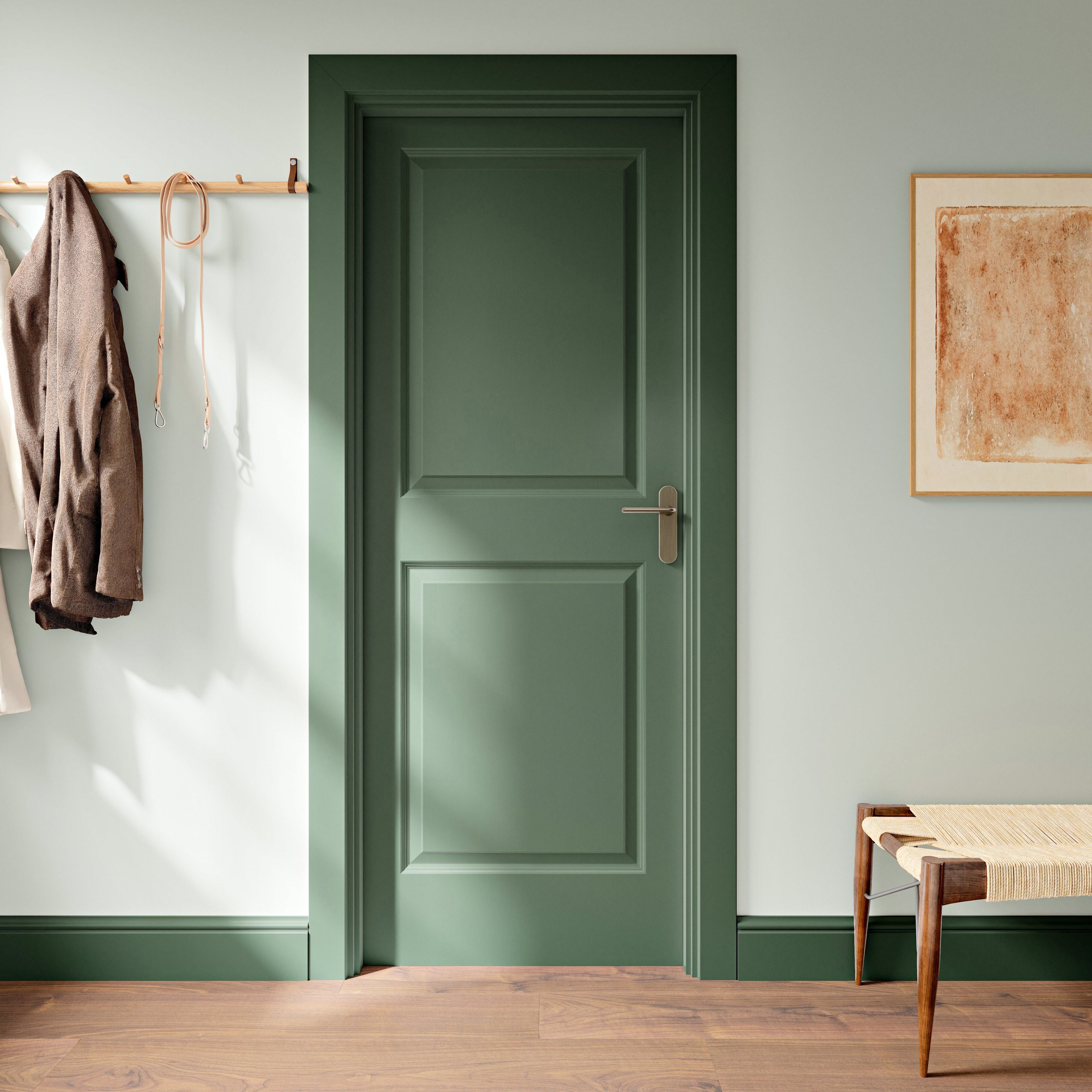 GoodHome Arzh Brushed Antique brass effect Straight Latch Door handle (L)123.5mm (D)67mm Pair