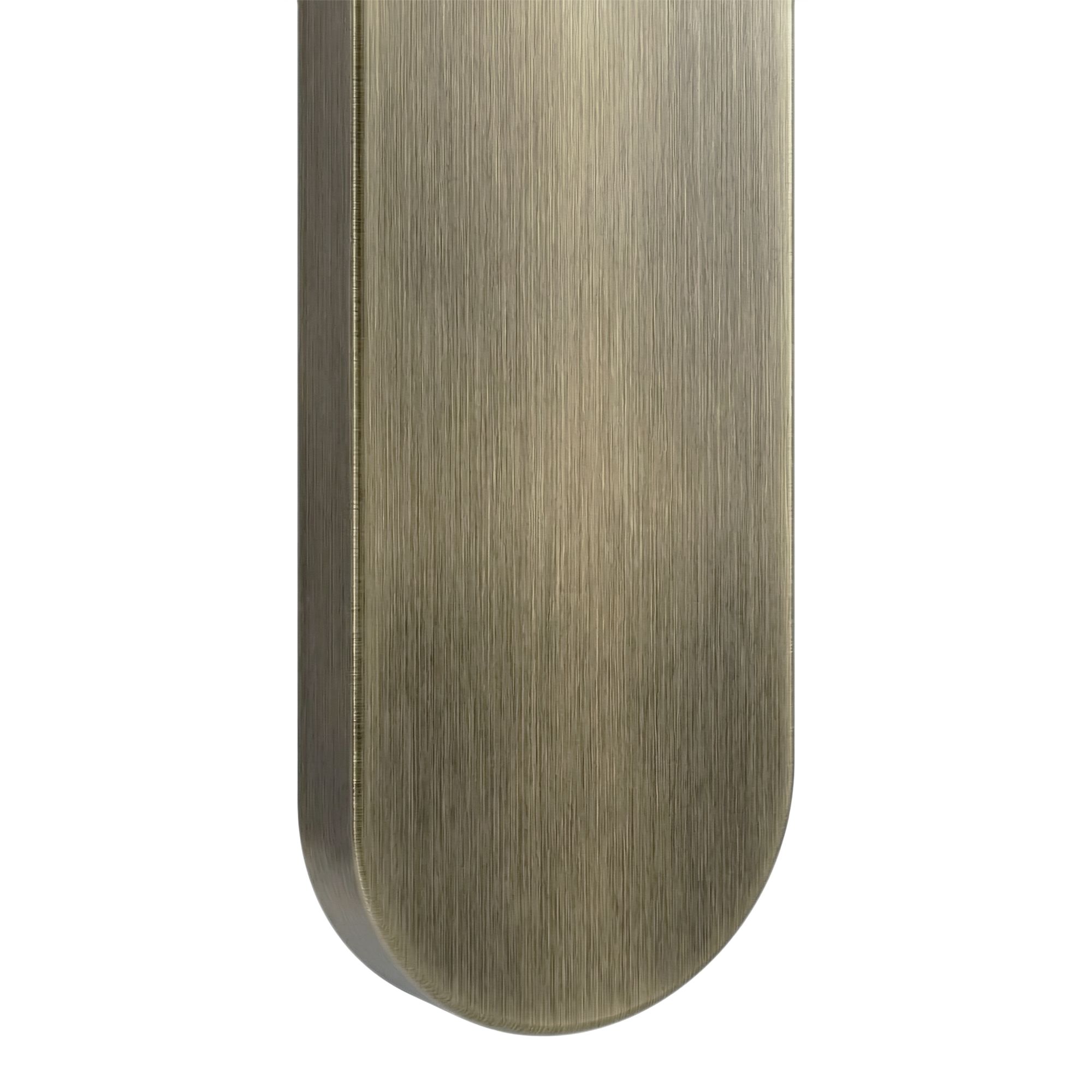 GoodHome Arzh Brushed Antique brass effect Straight Latch Door handle (L)123.5mm (D)67mm Pair