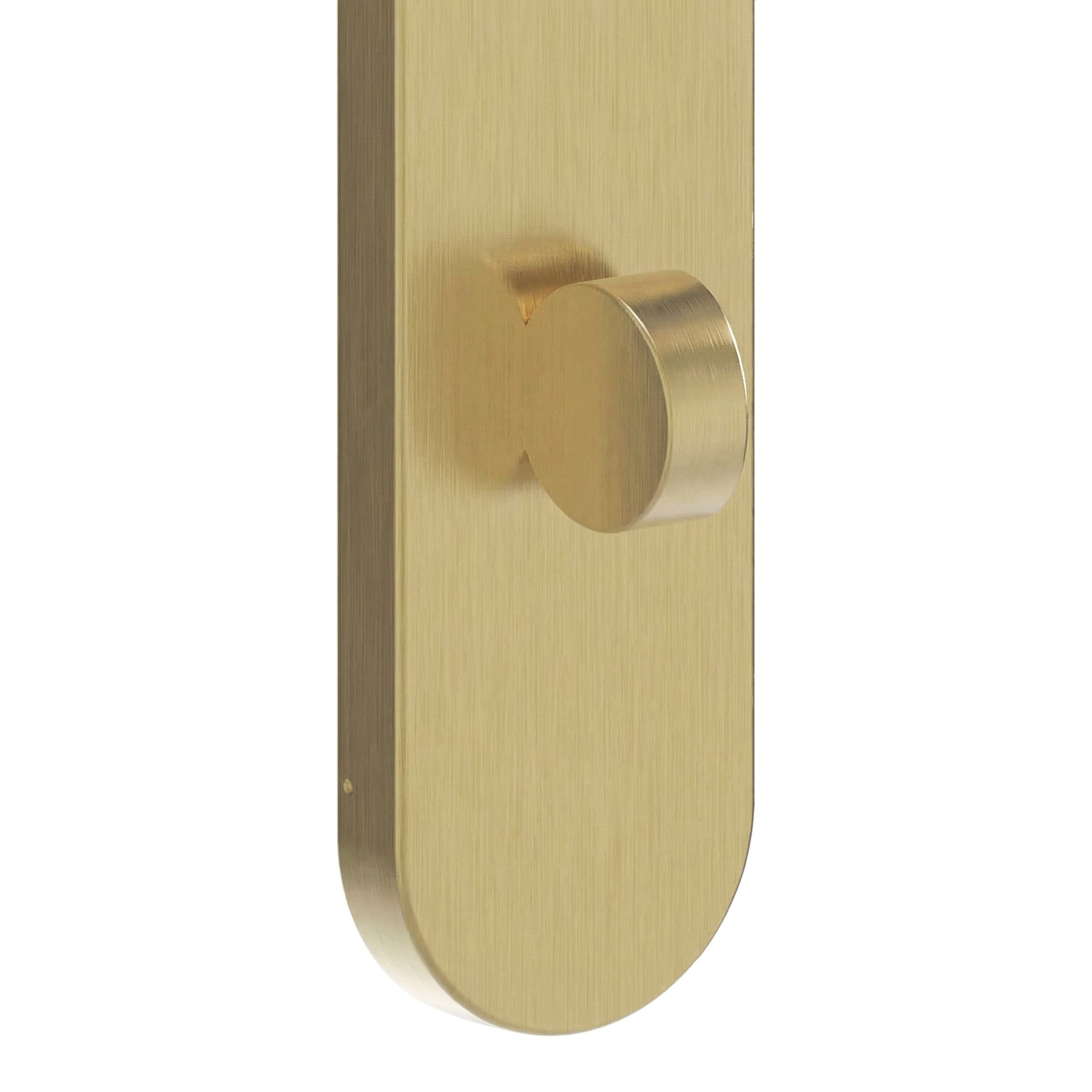 GoodHome Arzh Brushed Brass effect Straight WC Door handle (L)123.5mm (D)68mm Pair