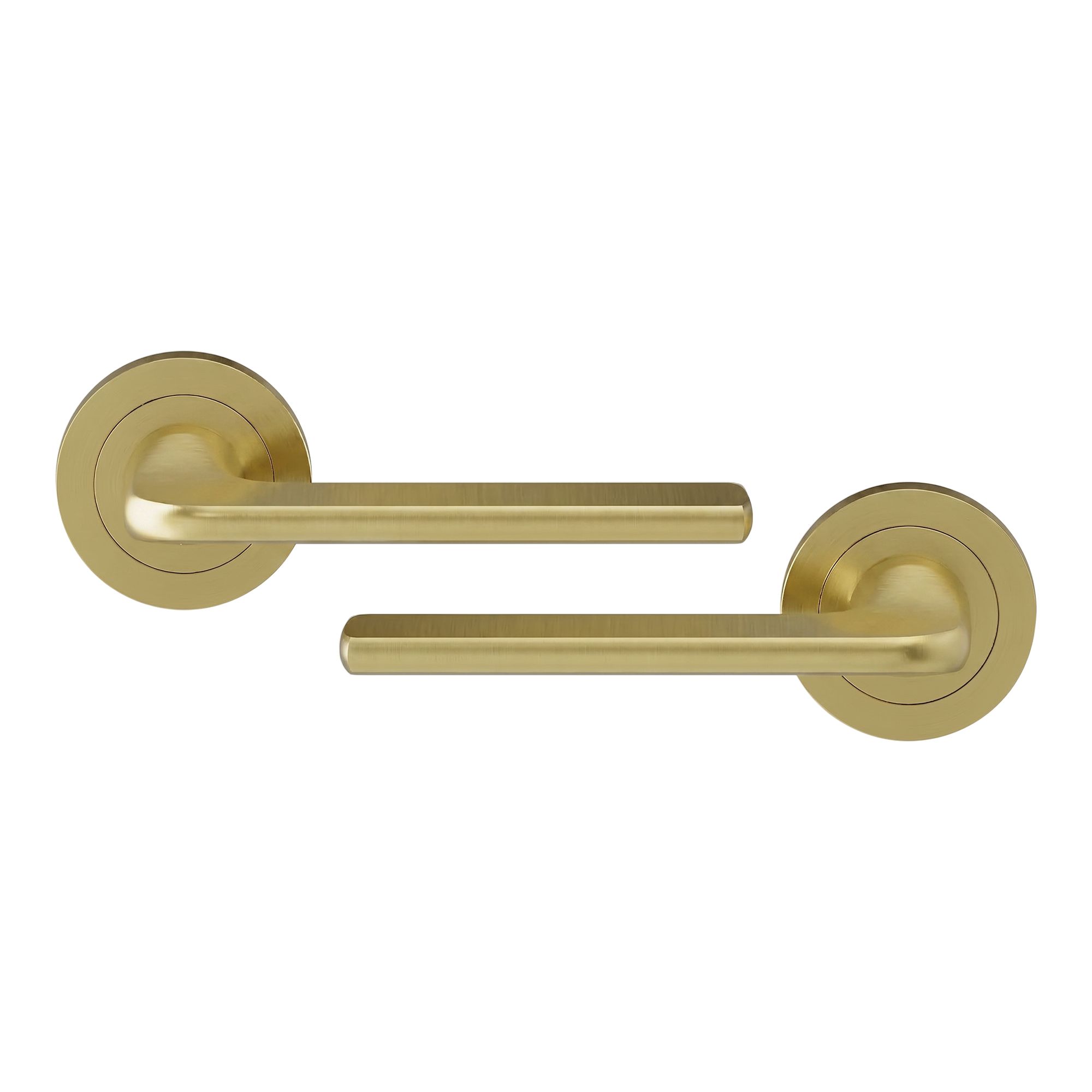 GoodHome Arzh Brushed Pale brass effect Straight Door handle (L)124mm, Pair