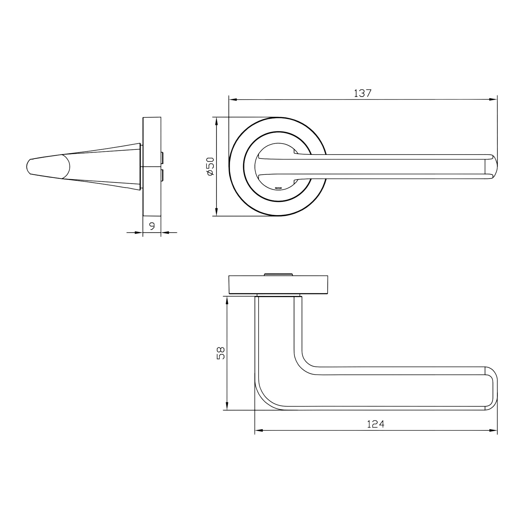 GoodHome Arzh Brushed Pale brass effect Zinc alloy Straight Door handle (L)124mm, Pair of 2