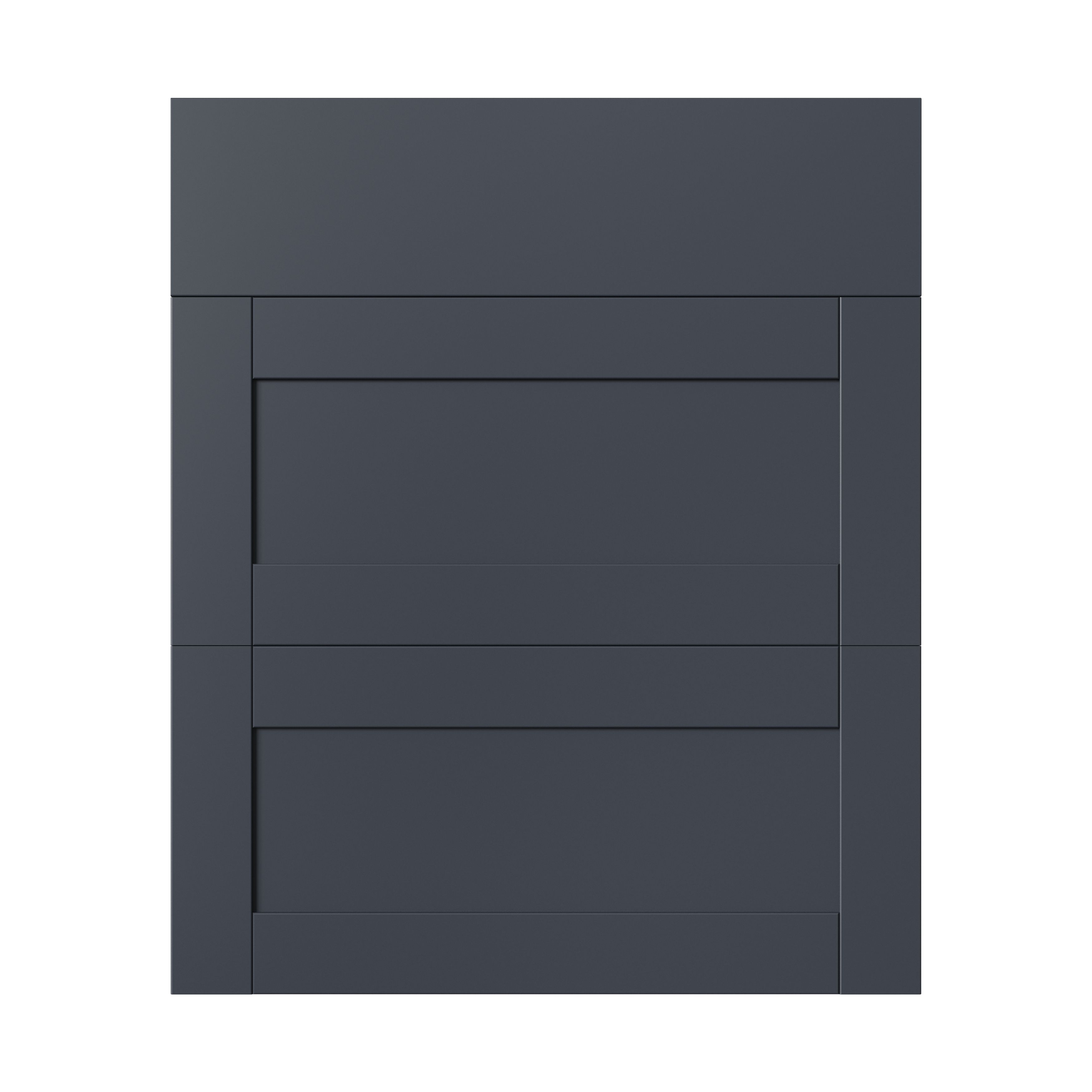 GoodHome Ashmead Matt midnight blue 3 drawer cabinet front (H)715mm (W)597mm (T)16mm