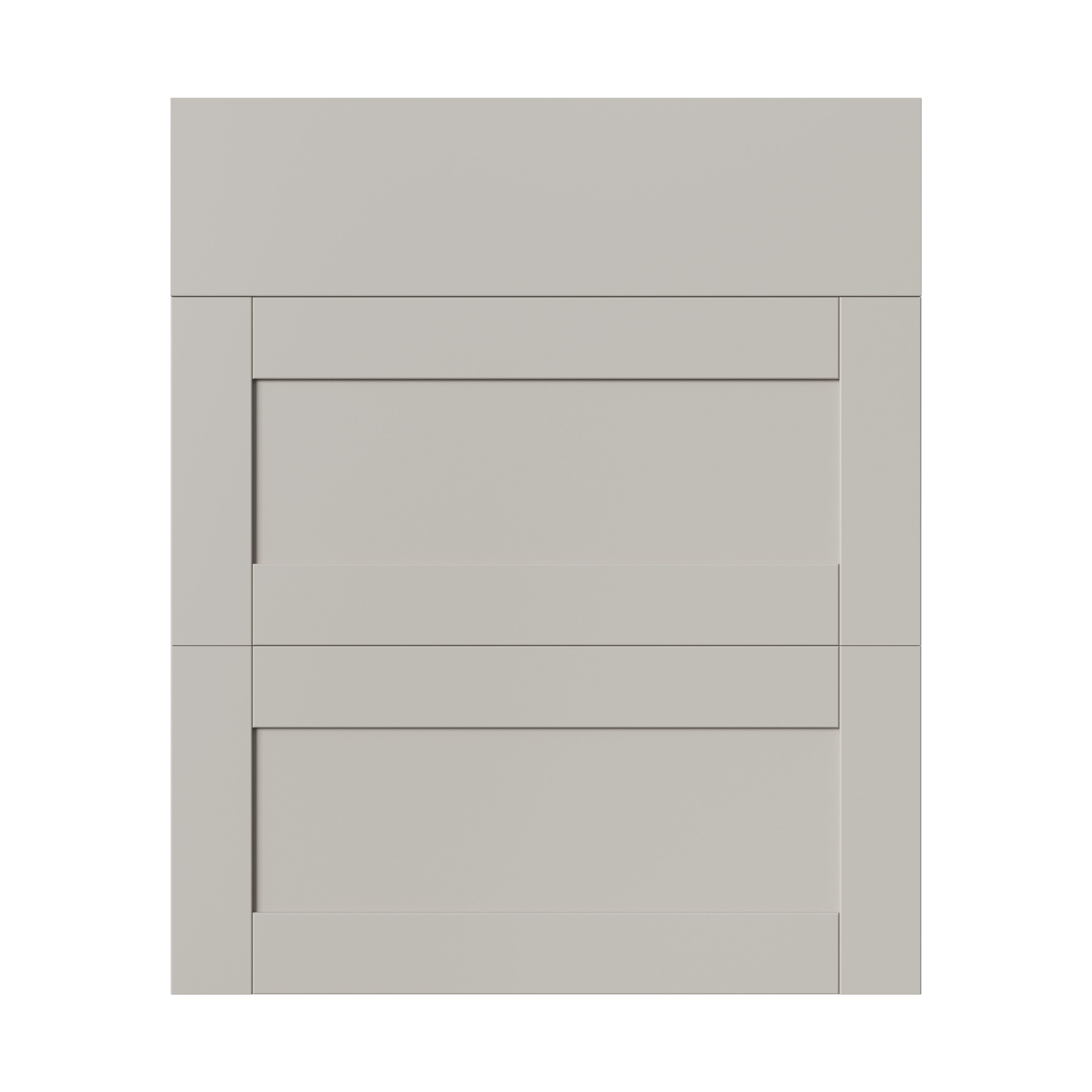 GoodHome Ashmead Matt pebble 3 drawer cabinet front (H)715mm (W)597mm (T)16mm