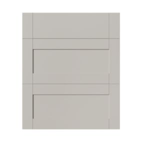 GoodHome Ashmead Matt pebble 3 drawer cabinet front (H)715mm (W)597mm (T)16mm