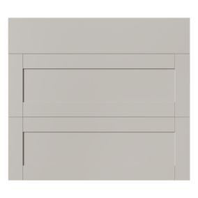 GoodHome Ashmead Matt pebble 3 drawer cabinet front (H)715mm (W)797mm (T)16mm