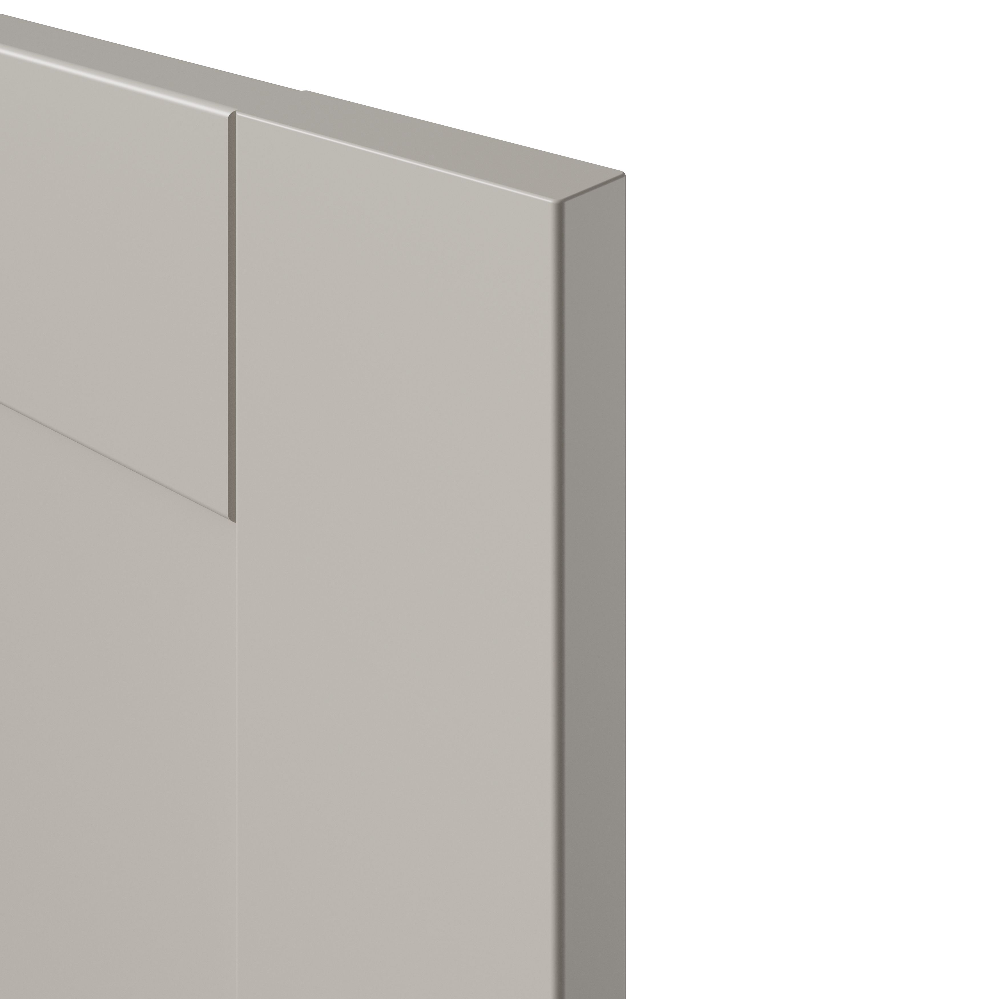 GoodHome Ashmead Matt pebble Drawer front, bridging door & bi-fold door, 356mm x 16mm x 397mm 400mm