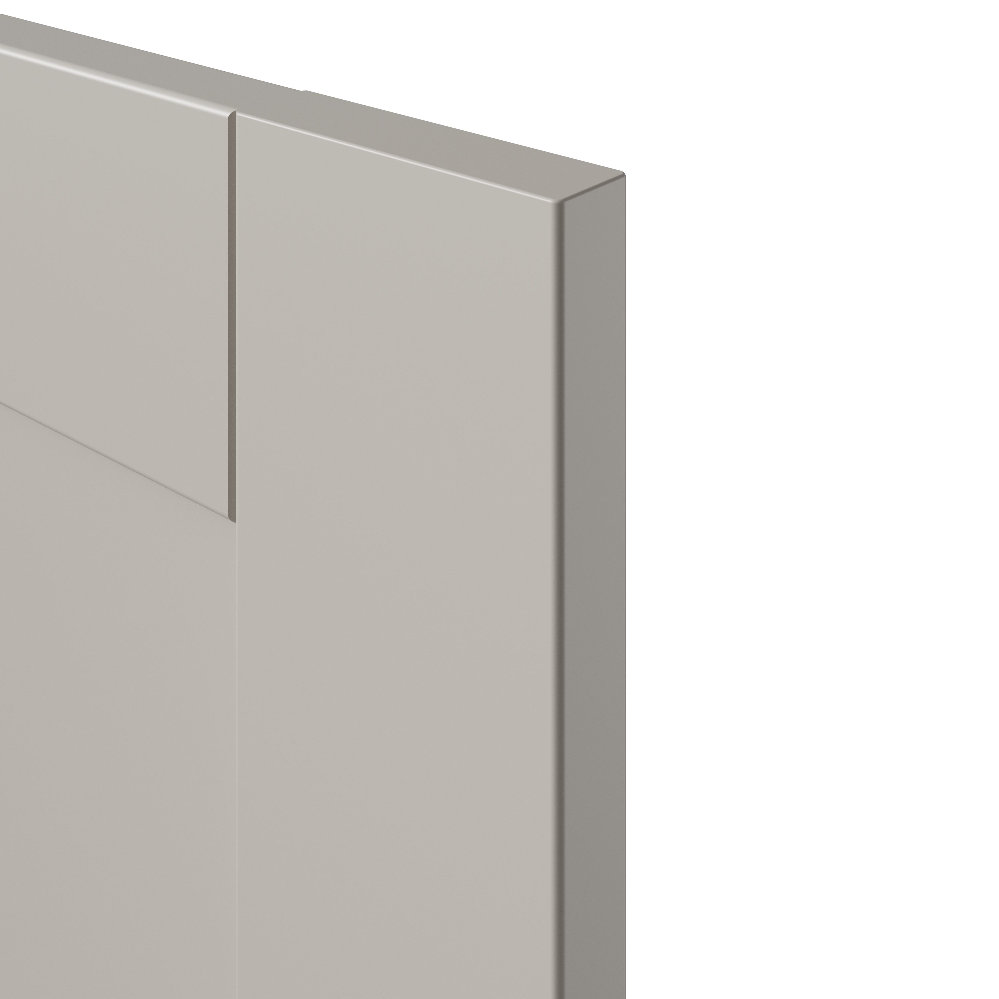 GoodHome Ashmead Matt pebble Drawer front, bridging door & bi-fold door, 356mm x 16mm x 797mm 800mm