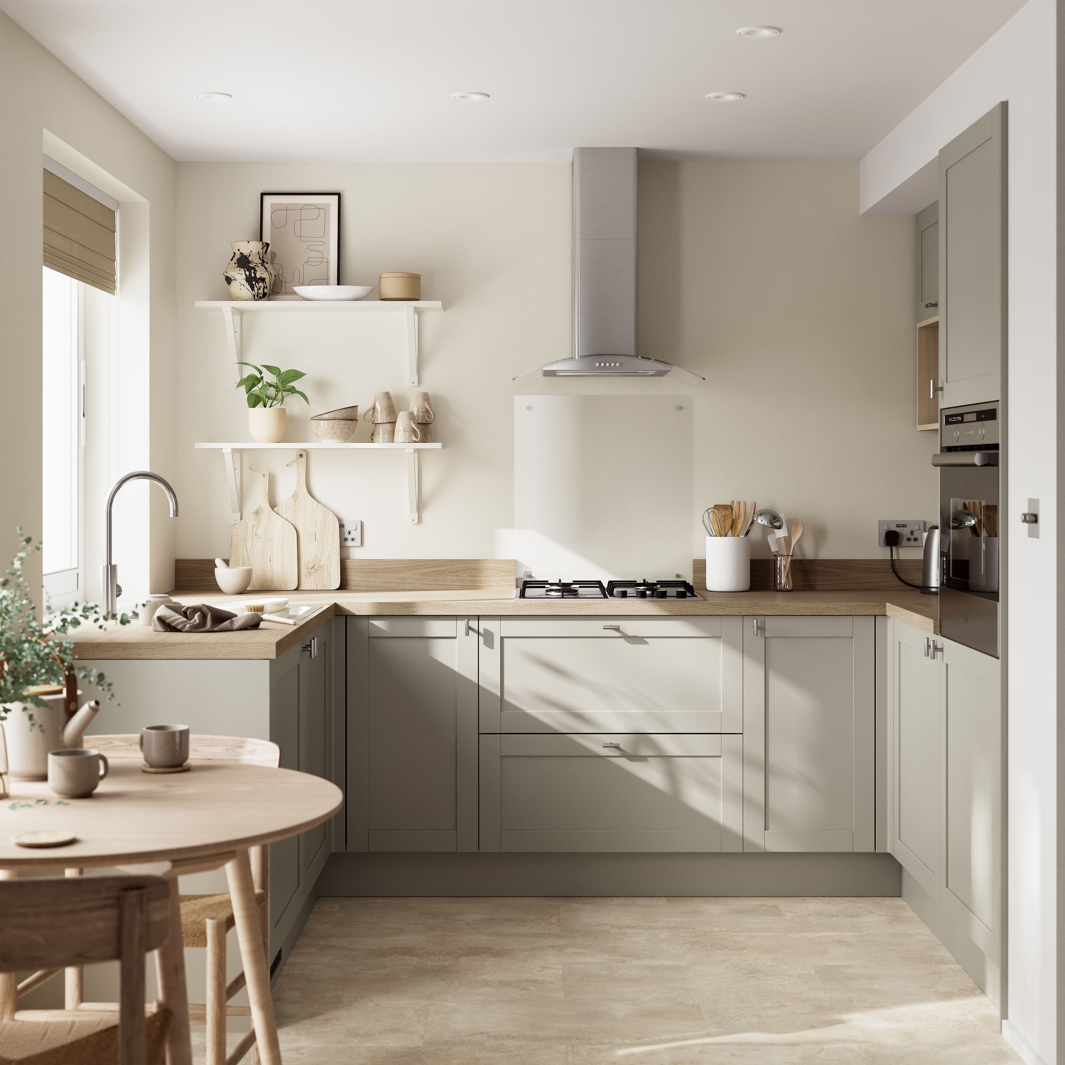 GoodHome Ashmead Matt pebble Shaker Drawerline Cabinet door (W)600mm (H)715mm (T)16mm