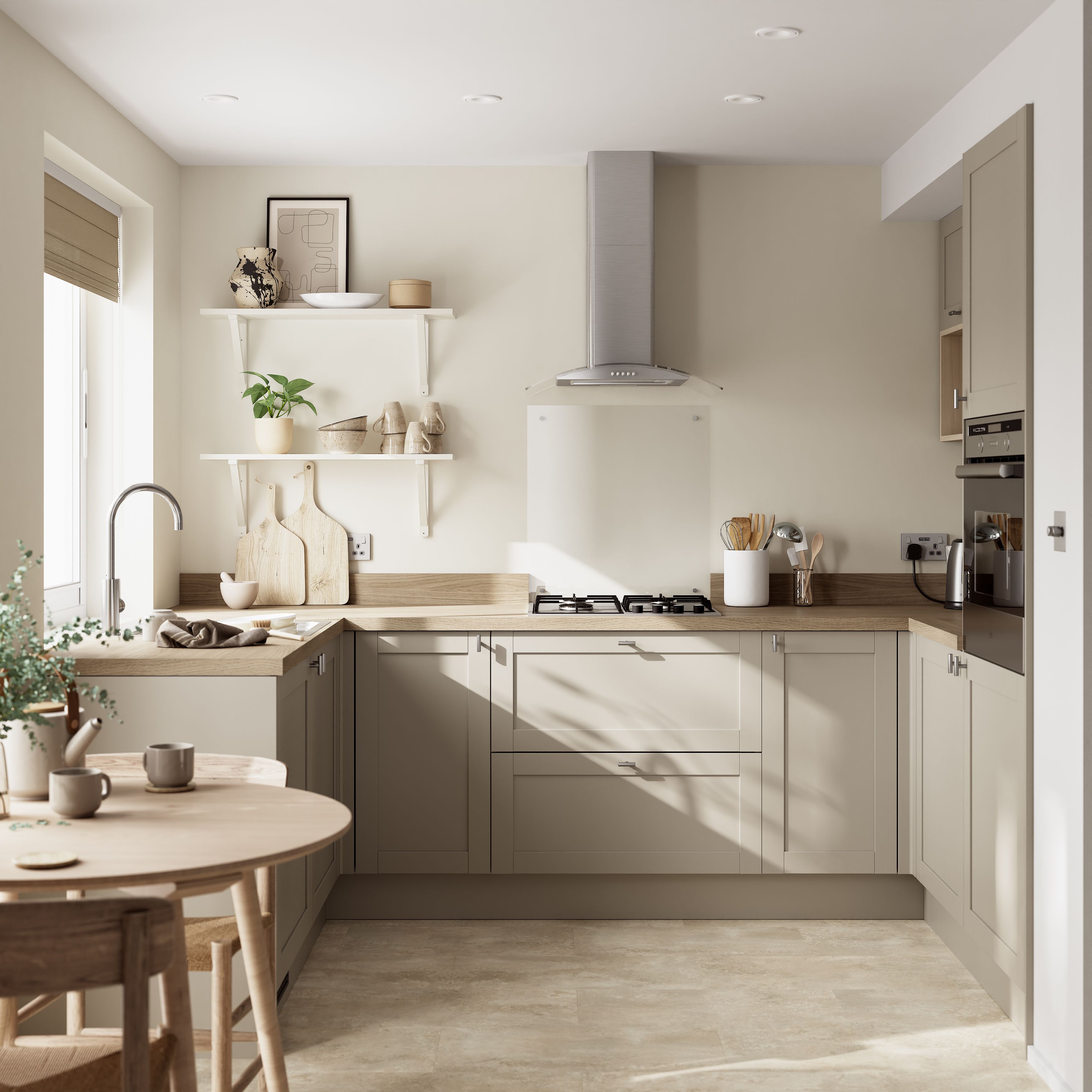 GoodHome Ashmead Matt pebble Shaker Highline Cabinet door (W)300mm (H)715mm (T)16mm