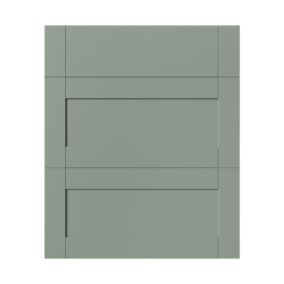 GoodHome Ashmead Matt reed green 3 drawer cabinet front (H)715mm (W)597mm (T)16mm