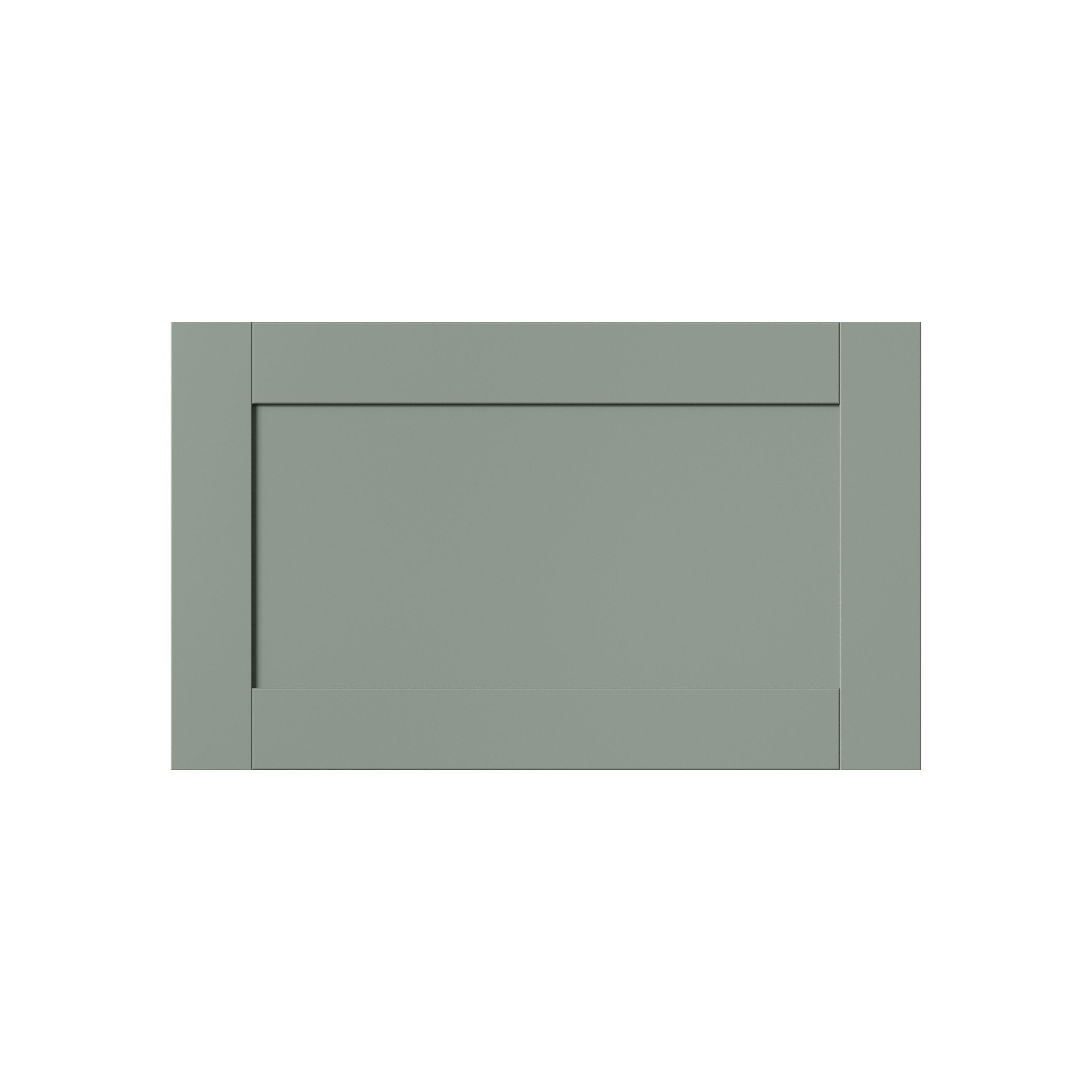 GoodHome Ashmead Matt reed green Drawer front, bridging & bi-fold door, 356mm x 16mm x 597mm 600mm