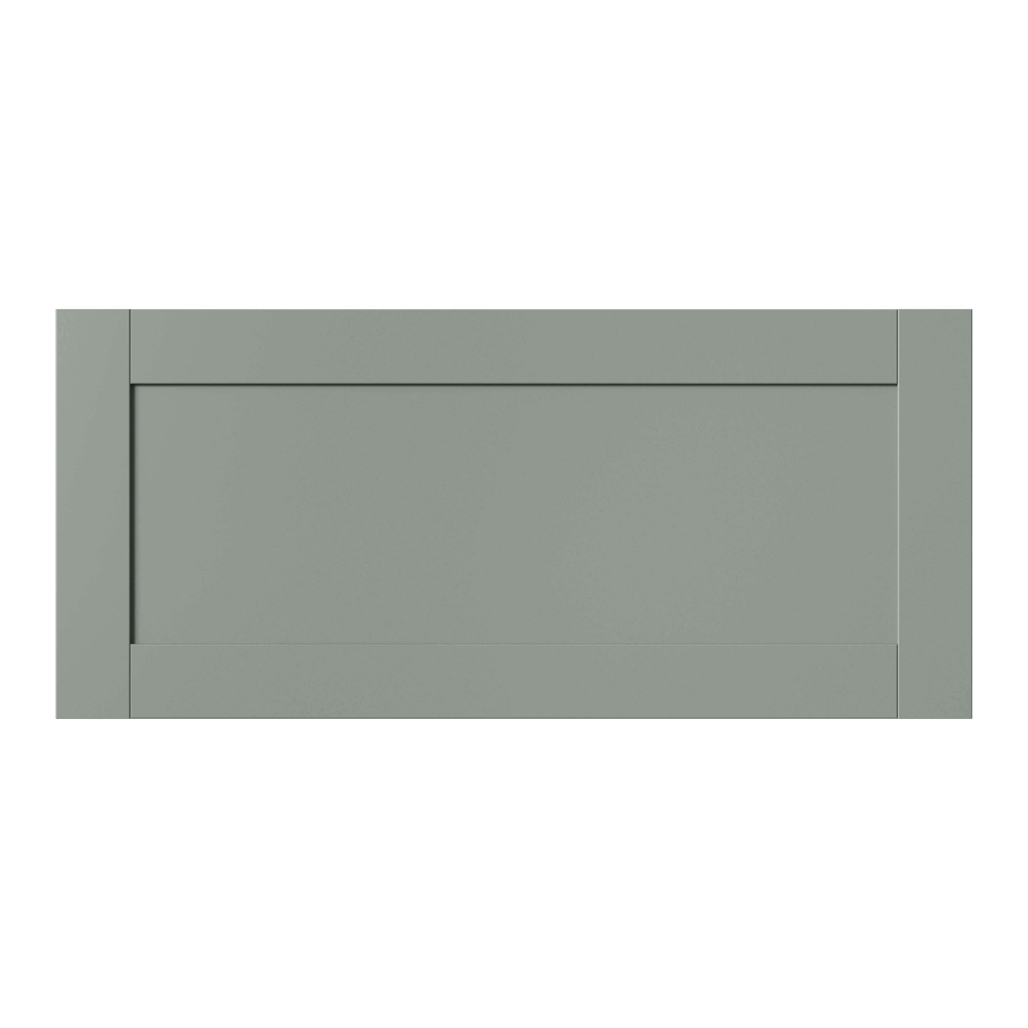 GoodHome Ashmead Matt reed green Drawer front, bridging & bi-fold door, 356mm x 16mm x 797mm 800mm