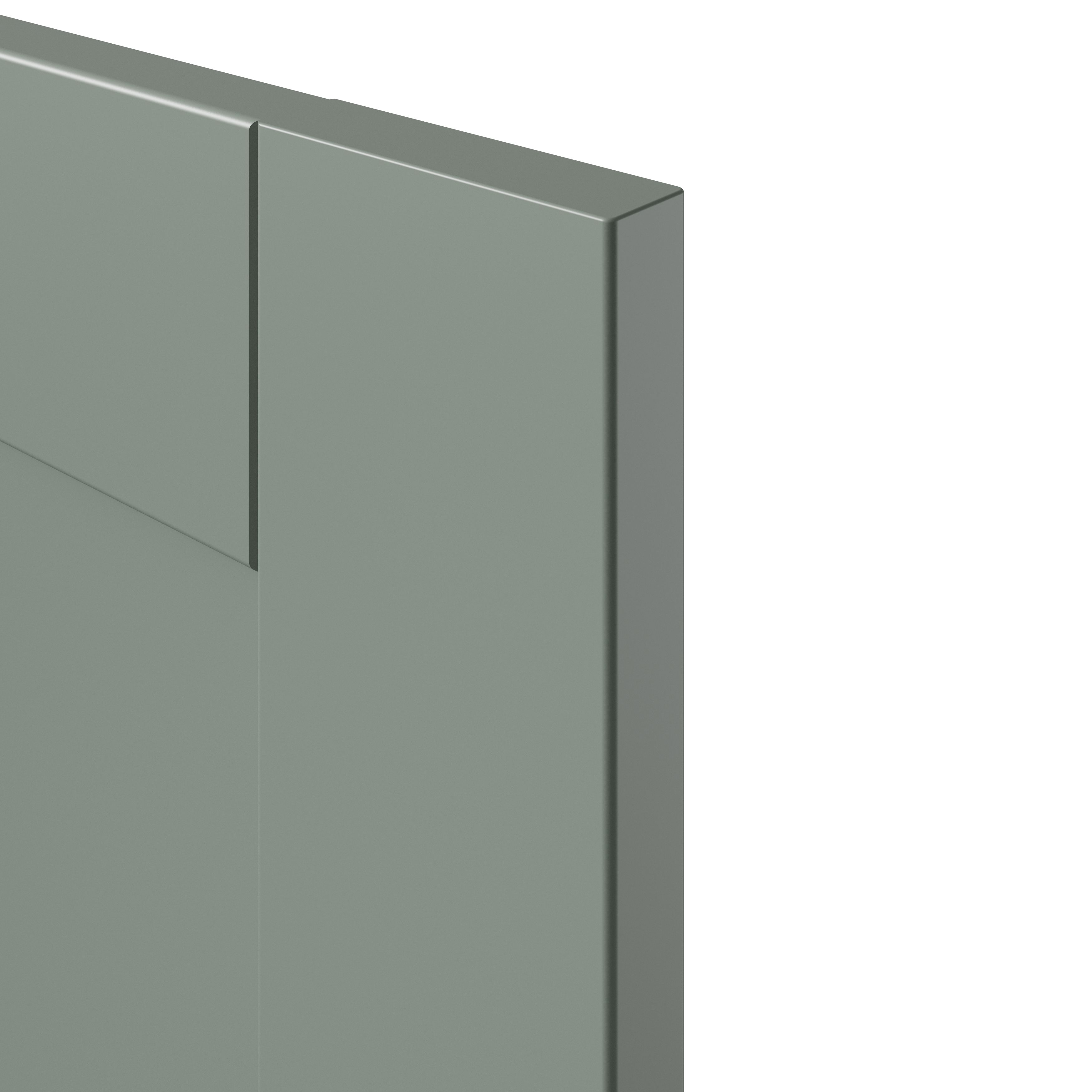 GoodHome Ashmead Matt reed green Drawer front, bridging & bi-fold door, 356mm x 16mm x 797mm 800mm
