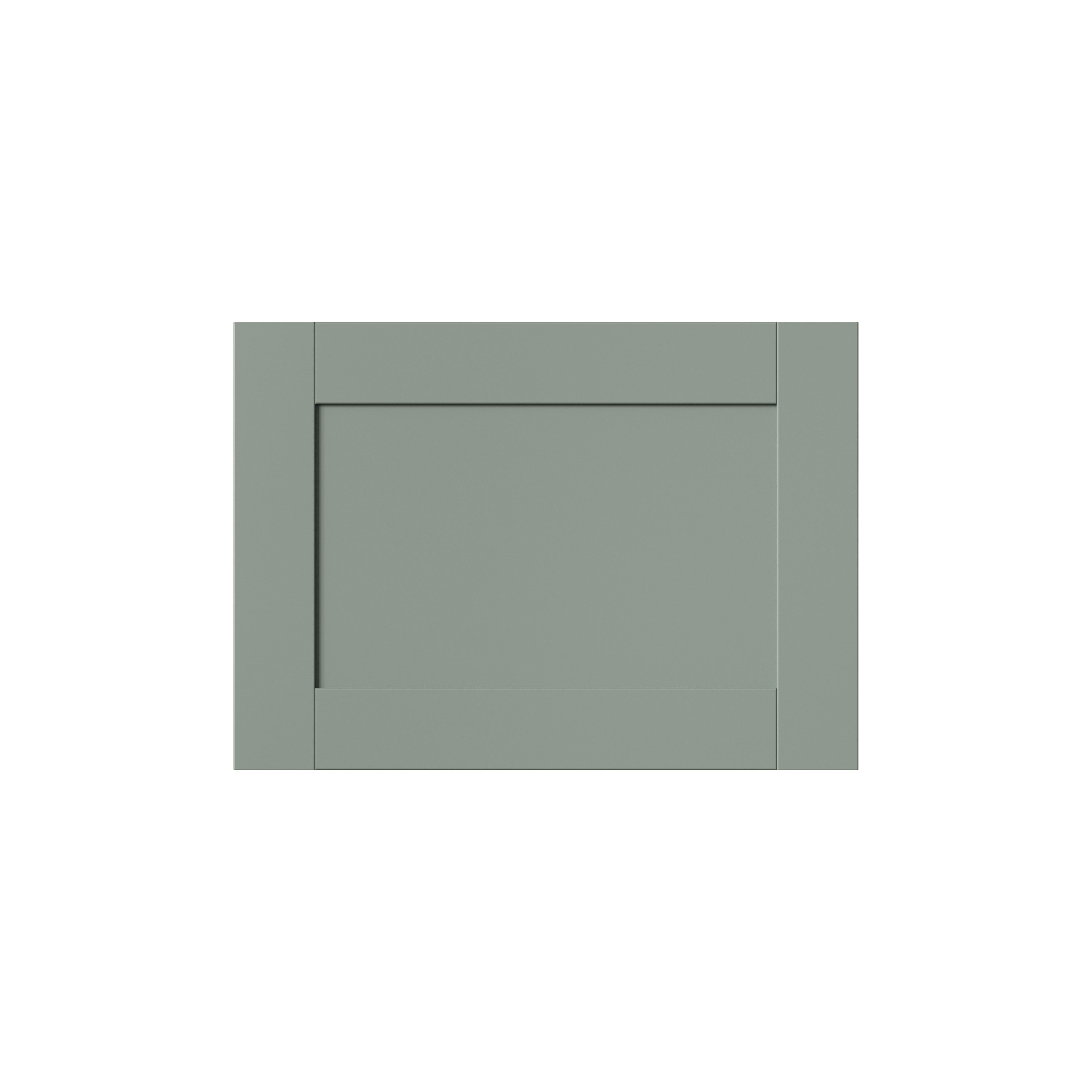 GoodHome Ashmead Matt reed green Drawer front, bridging door & bi-fold door, 356mm x 16mm x 497mm 500mm