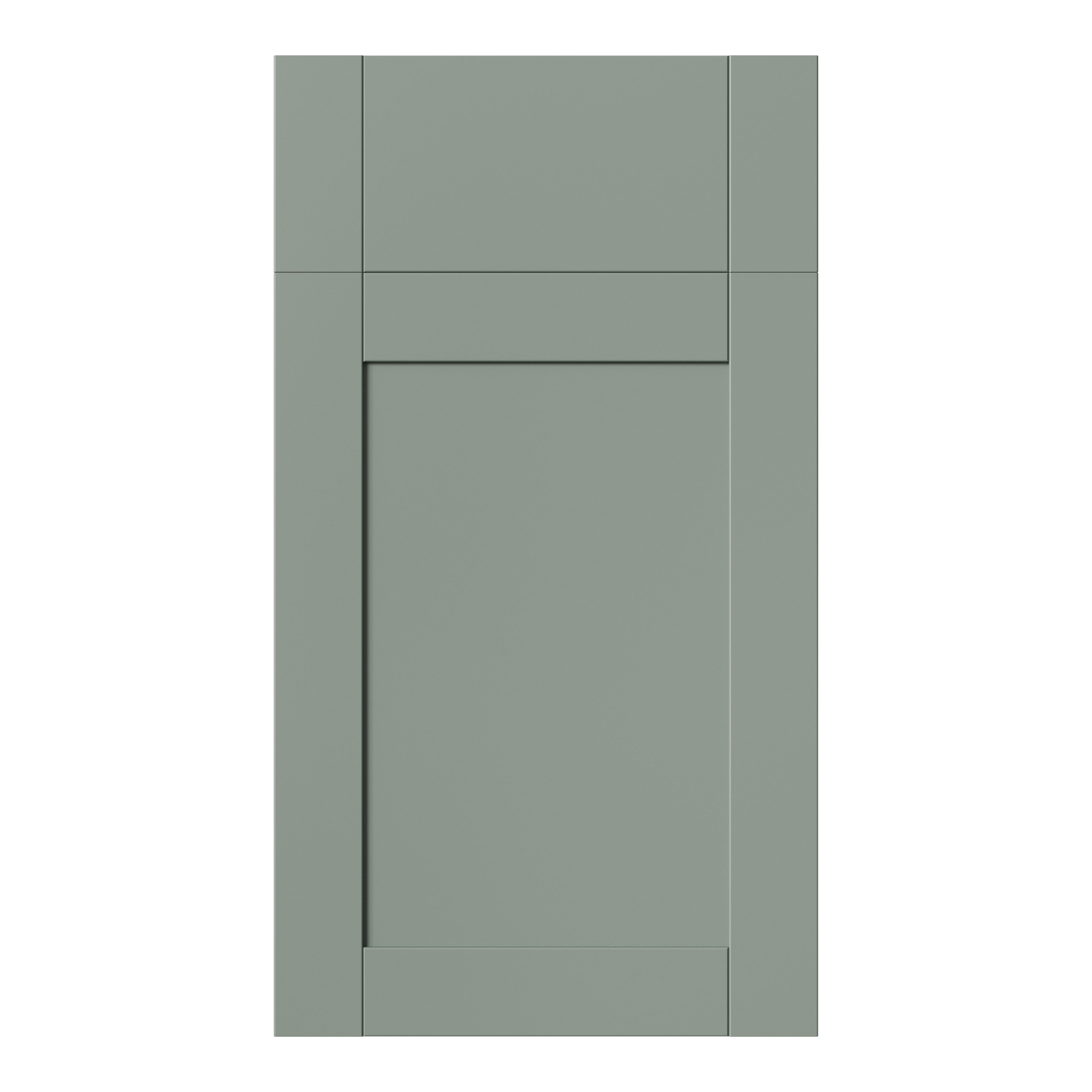 GoodHome Ashmead Matt reed green Drawerline Cabinet door (W)400mm (H)715mm (T)16mm