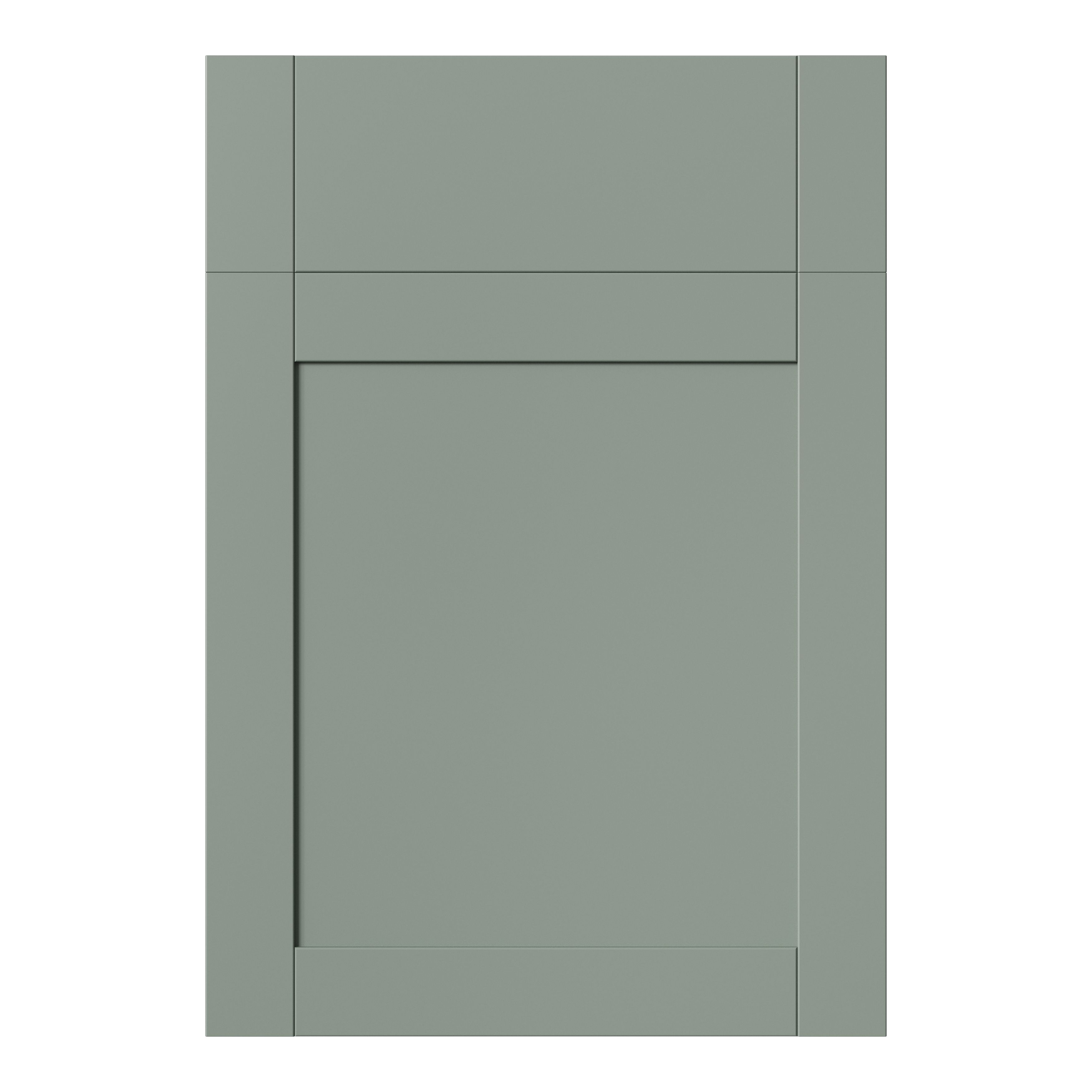 GoodHome Ashmead Matt reed green Drawerline Cabinet door (W)500mm (H)715mm (T)16mm