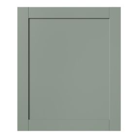 GoodHome Ashmead Matt reed green Shaker Style Highline Cabinet door (W)600mm (H)715mm (T)16mm