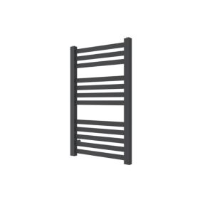 GoodHome Aspley Vertical Towel radiator, Anthracite (W)480mm (H)750mm