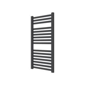 GoodHome Aspley Vertical Towel radiator, Anthracite (W)480mm (H)950mm