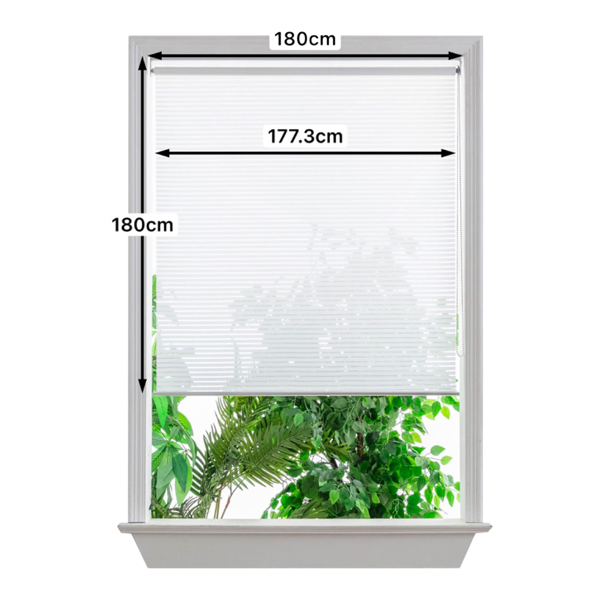GoodHome Asthall Corded Off white Sheer Roller Blind (W)180cm (L)180cm