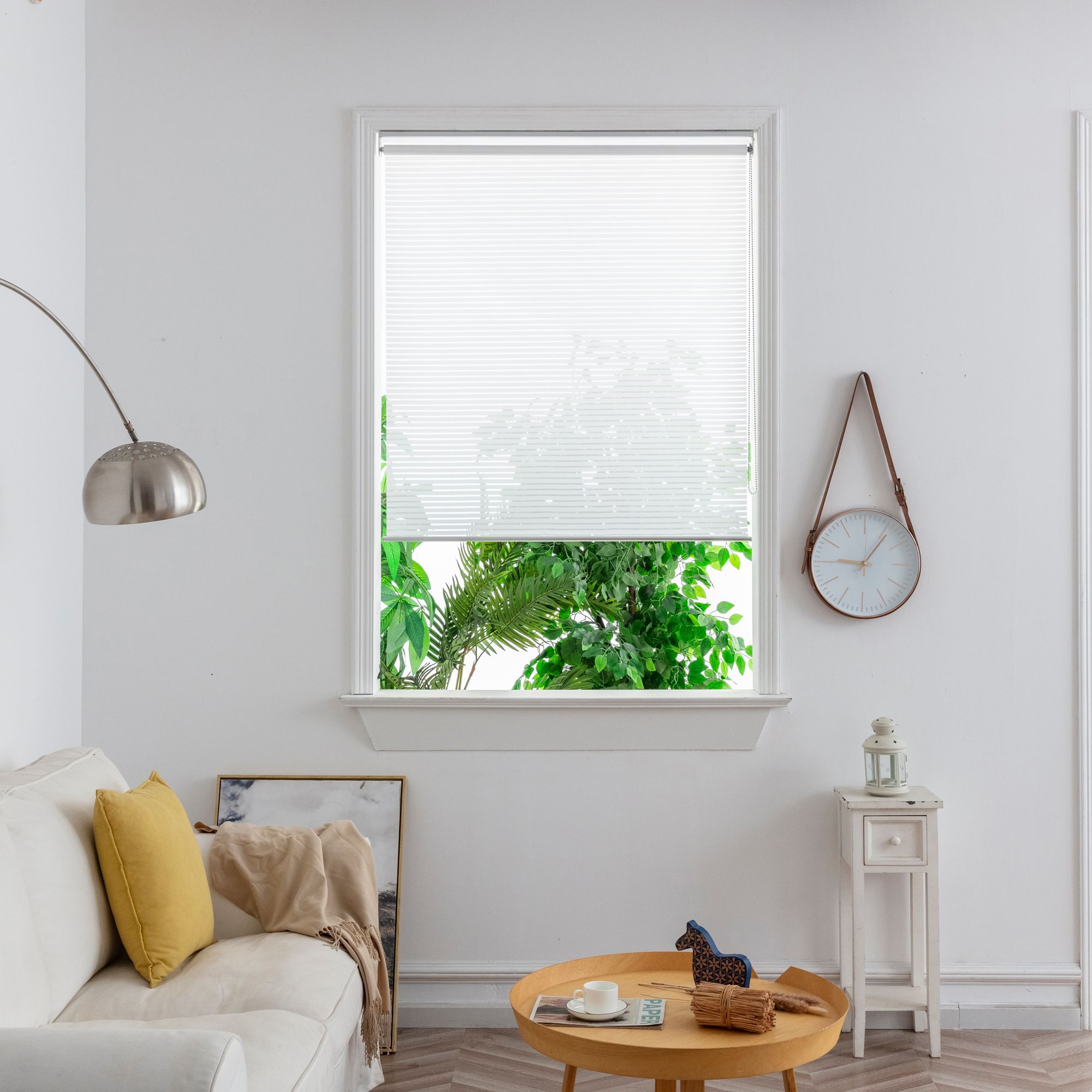 GoodHome Asthall Corded Off white Sheer Roller Blind (W)180cm (L)180cm