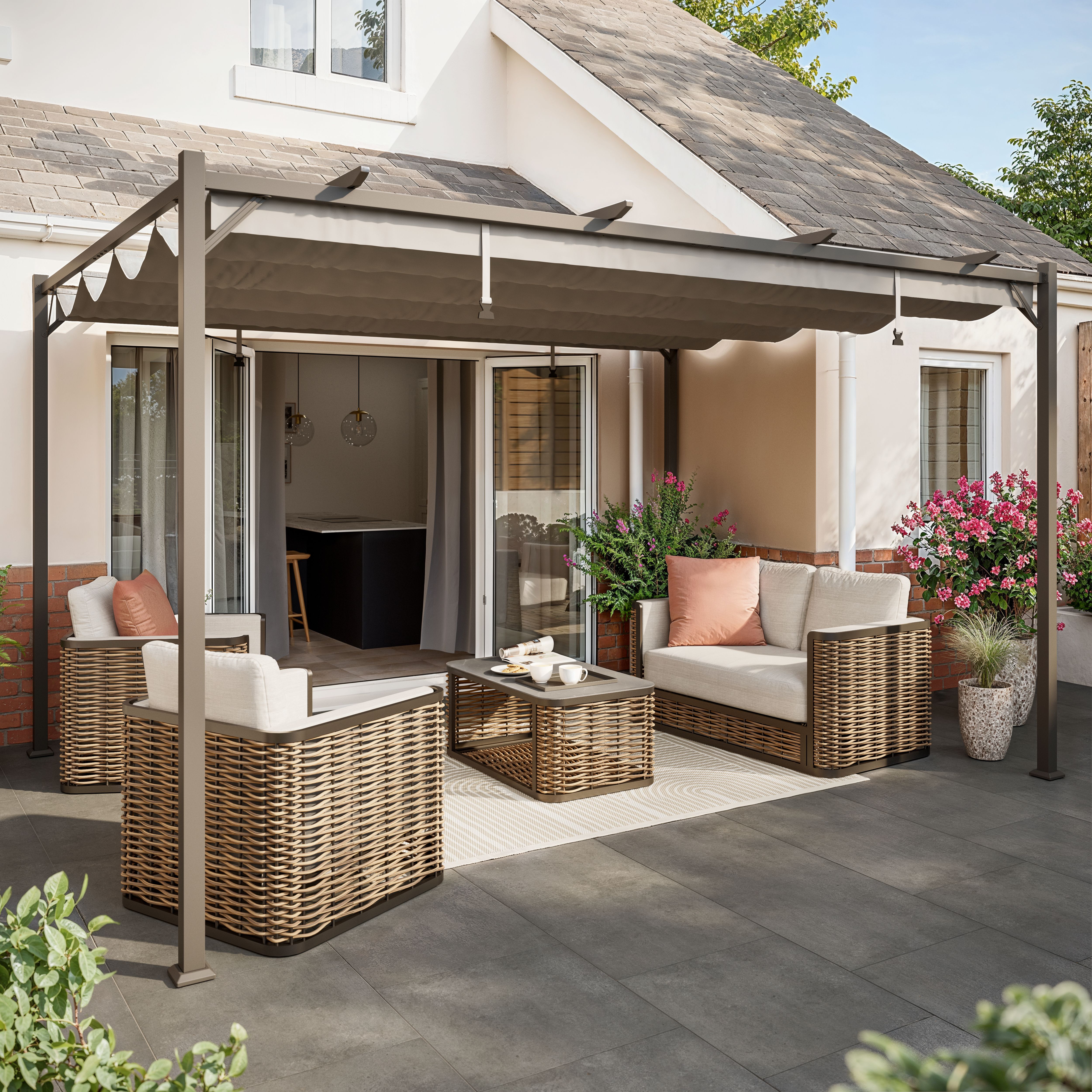 Atar Rattan effect 4 Seater Coffee set