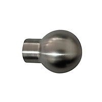 GoodHome Athens Brushed Grey Nickel effect Metal Ball Curtain pole finial (Dia)16mm