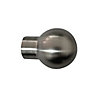 GoodHome Athens Brushed Grey Nickel effect Metal Ball Curtain pole finial (Dia)16mm