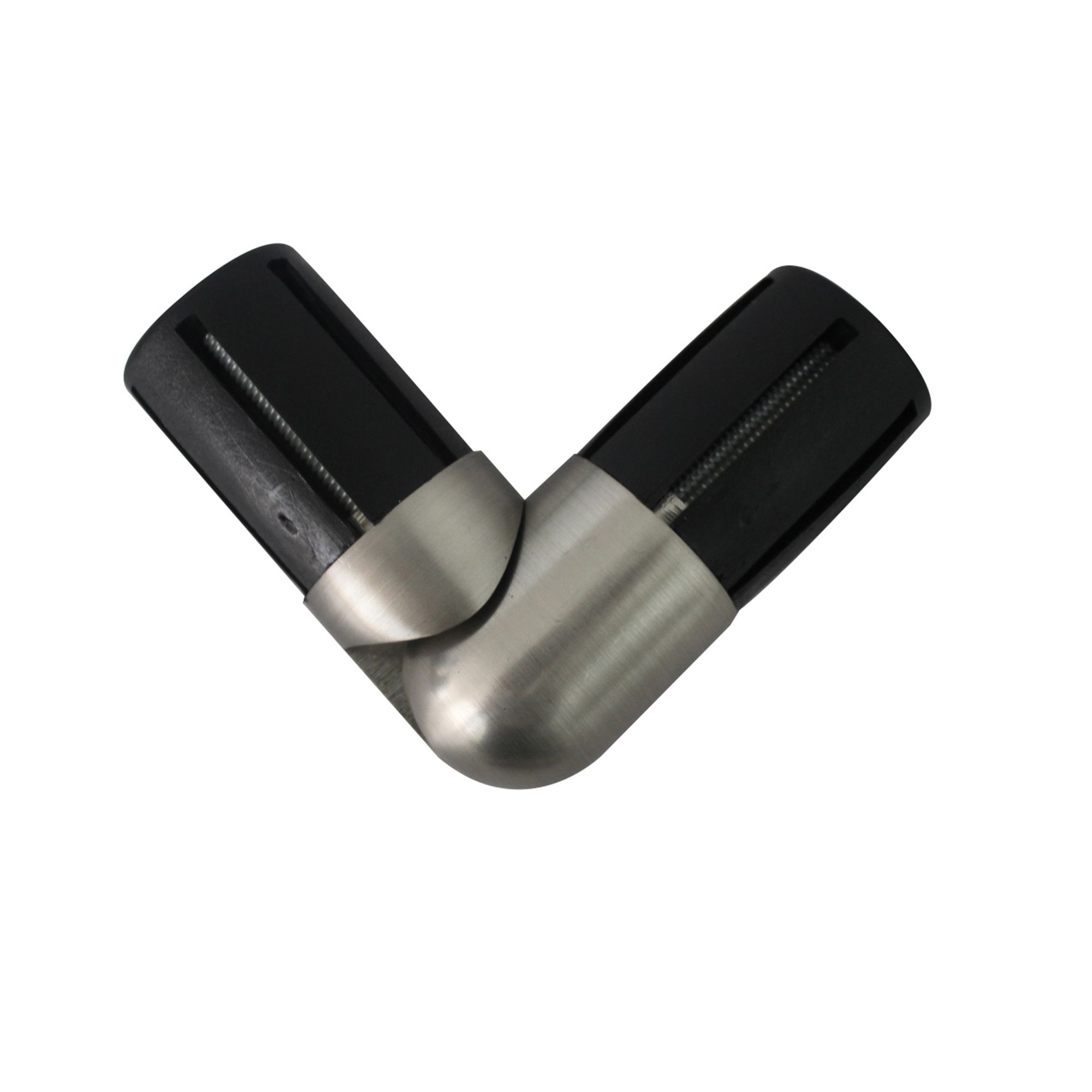 GoodHome Athens Brushed Satin Grey Nickel effect Metal Clip Elbow