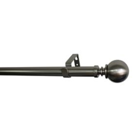 GoodHome Athens Grey Brushed nickel effect Extendable Ball Curtain pole Set, (L)2000mm-3300mm (Dia)28mm