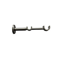 GoodHome Athens Grey Brushed nickel effect Metal Long double Curtain pole bracket