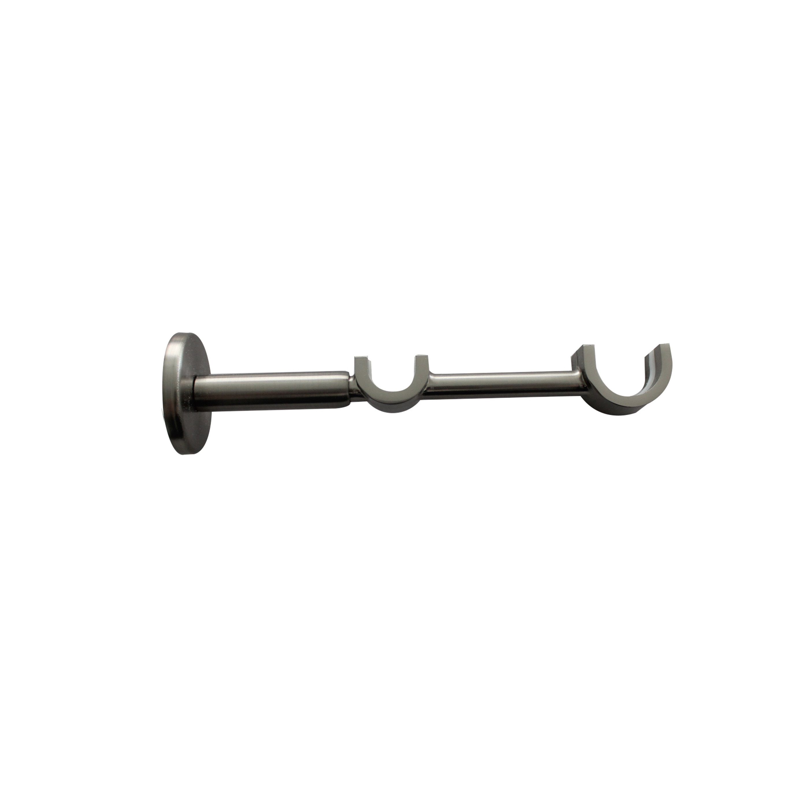 GoodHome Athens Grey Brushed nickel effect Metal Long double Curtain