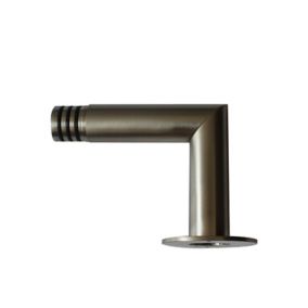 GoodHome Athens Grey Brushed nickel effect Metal Modern Curtain pole angle bracket (Dia)28mm