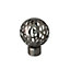 GoodHome Athens Grey Brushed nickel effect Metal Nest-wired Curtain pole finial (Dia)28mm