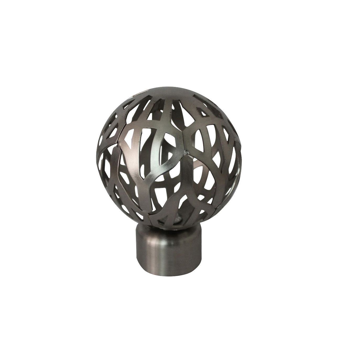 GoodHome Athens Grey Brushed nickel effect Metal Nest-wired Curtain pole finial (Dia)28mm