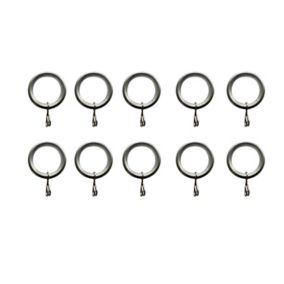 GoodHome Athens Nickel effect Grey Curtain ring, Pack of 10