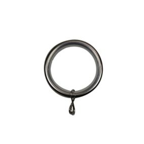 GoodHome Athens Nickel effect Satin nickel effect Curtain ring, Pack of 10