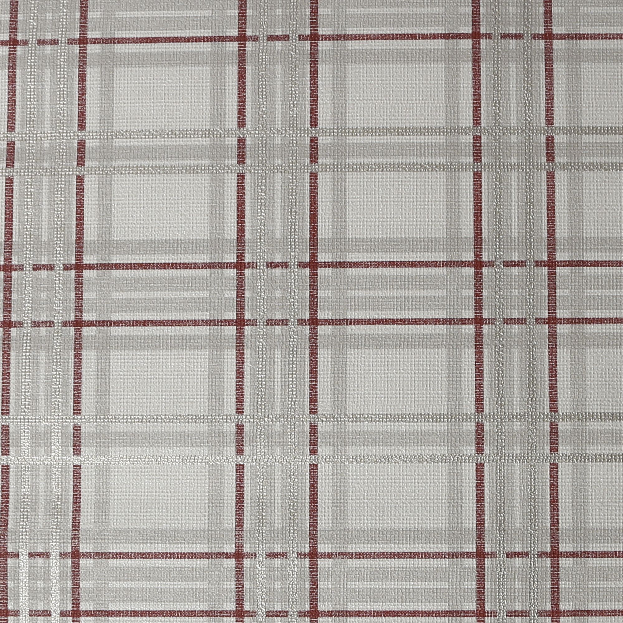 GoodHome Atherton Red Metallic effect Tartan Textured Wallpaper