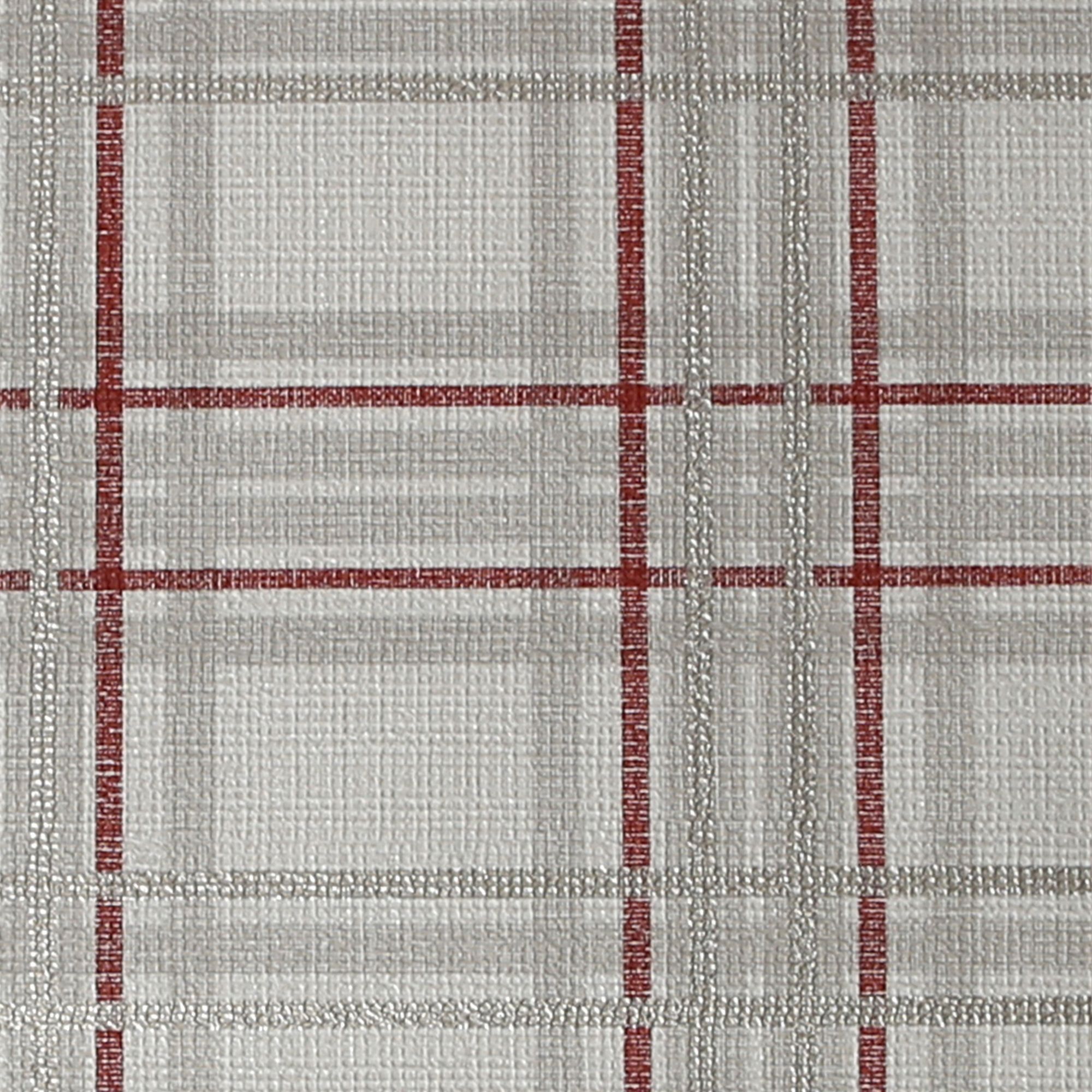 GoodHome Atherton Red Metallic effect Tartan Textured Wallpaper