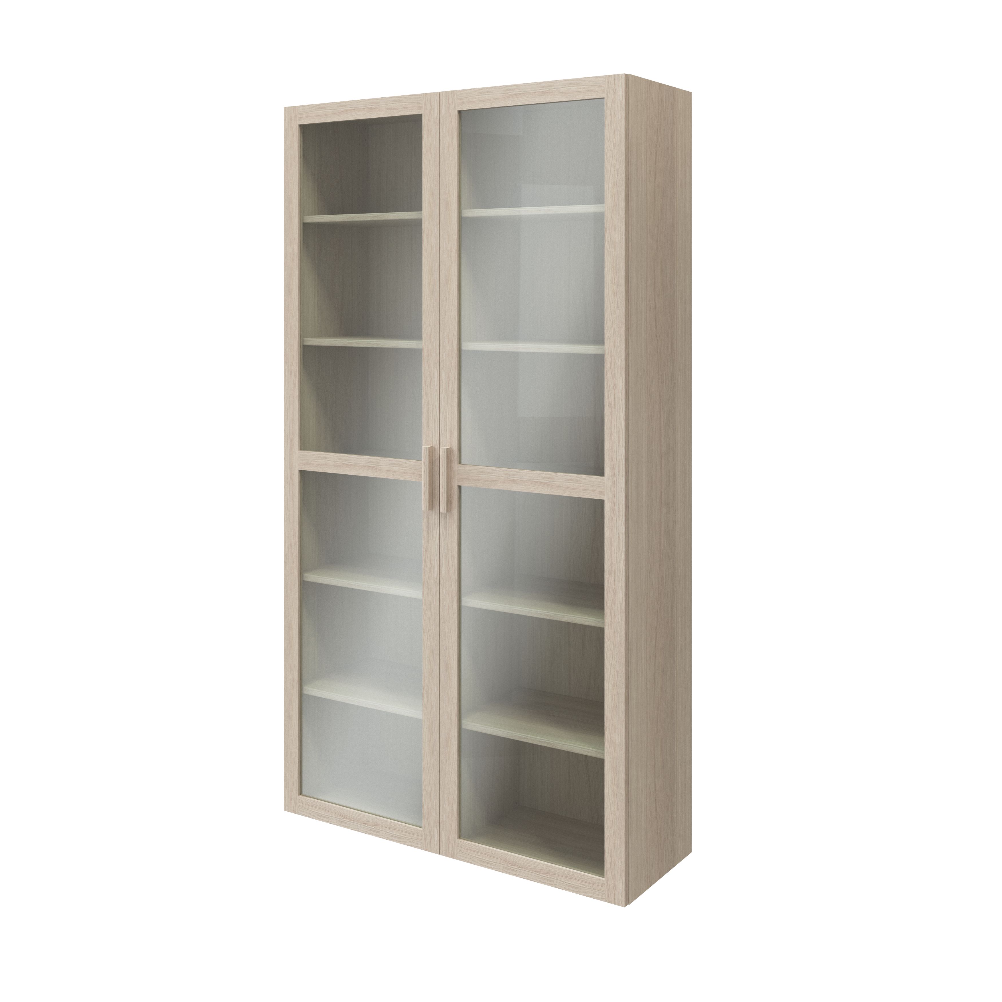 GoodHome Atomia 2 Door Matt oak effect Bookcase (H)187.5cm x (W)100cm x (D)35cm