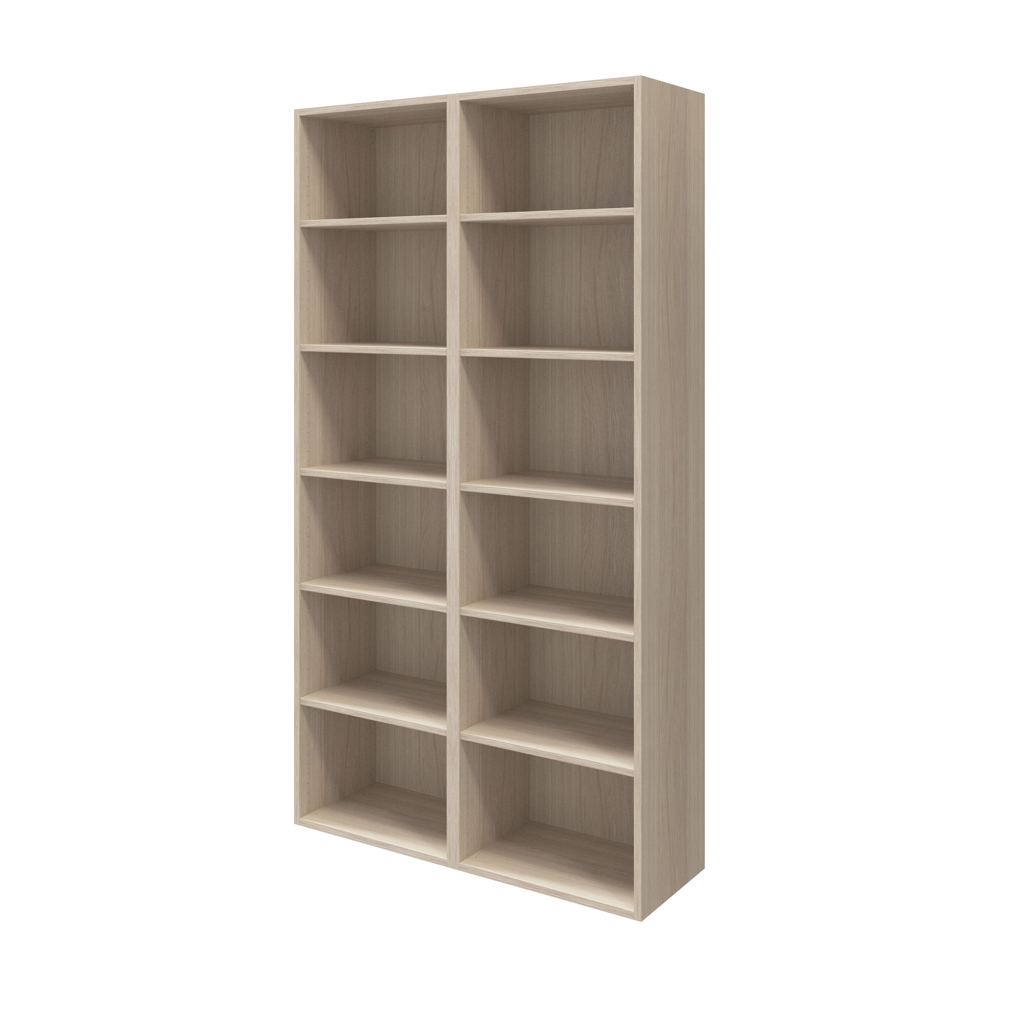 GoodHome Atomia 2 Door Matt oak effect Bookcase (H)187.5cm x (W)100cm x (D)35cm