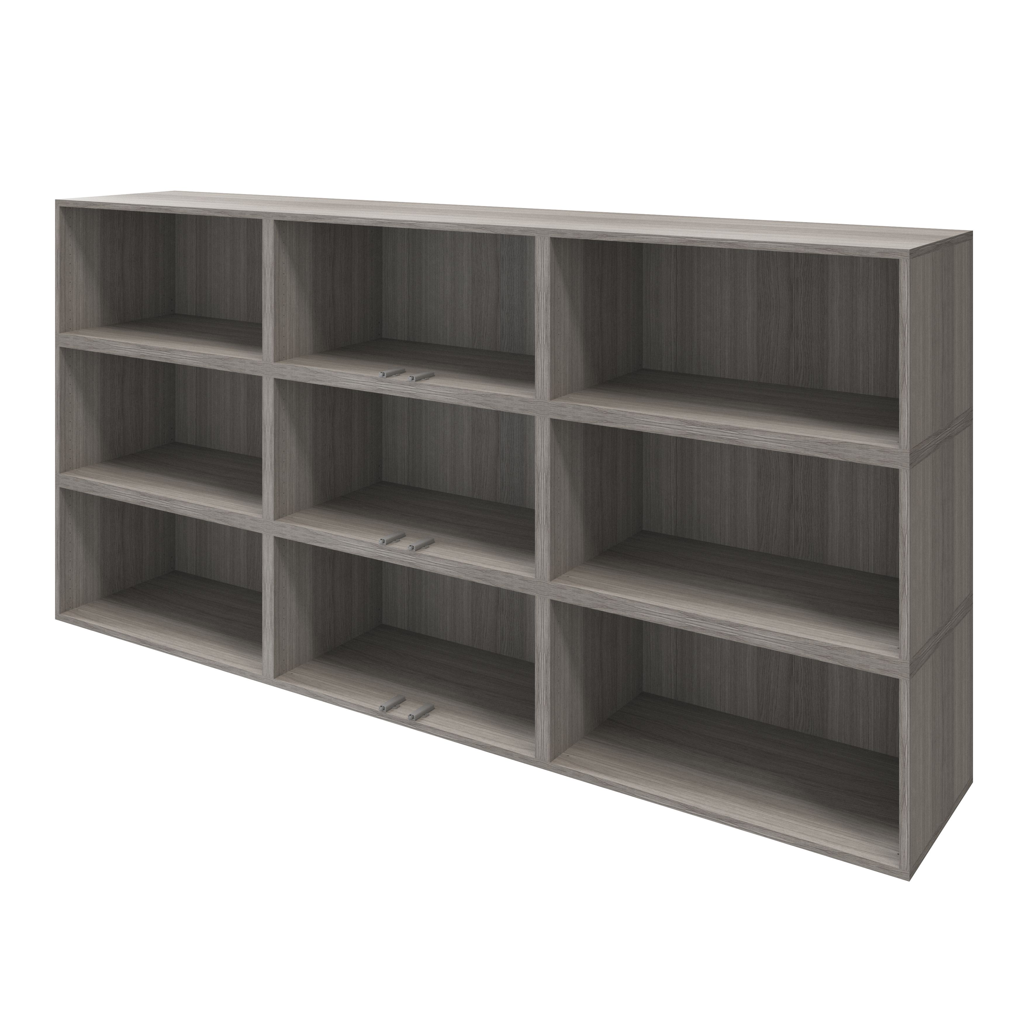 GoodHome Atomia 6 Door Matt grey oak effect Bookcase (H)112.5cm x (W)225cm x (D)35cm
