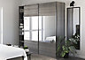 GoodHome Atomia Contemporary Matt grey oak effect 3 Drawer Large Double Sliding door wardrobe (H)2250mm (W)2500mm (D)580mm