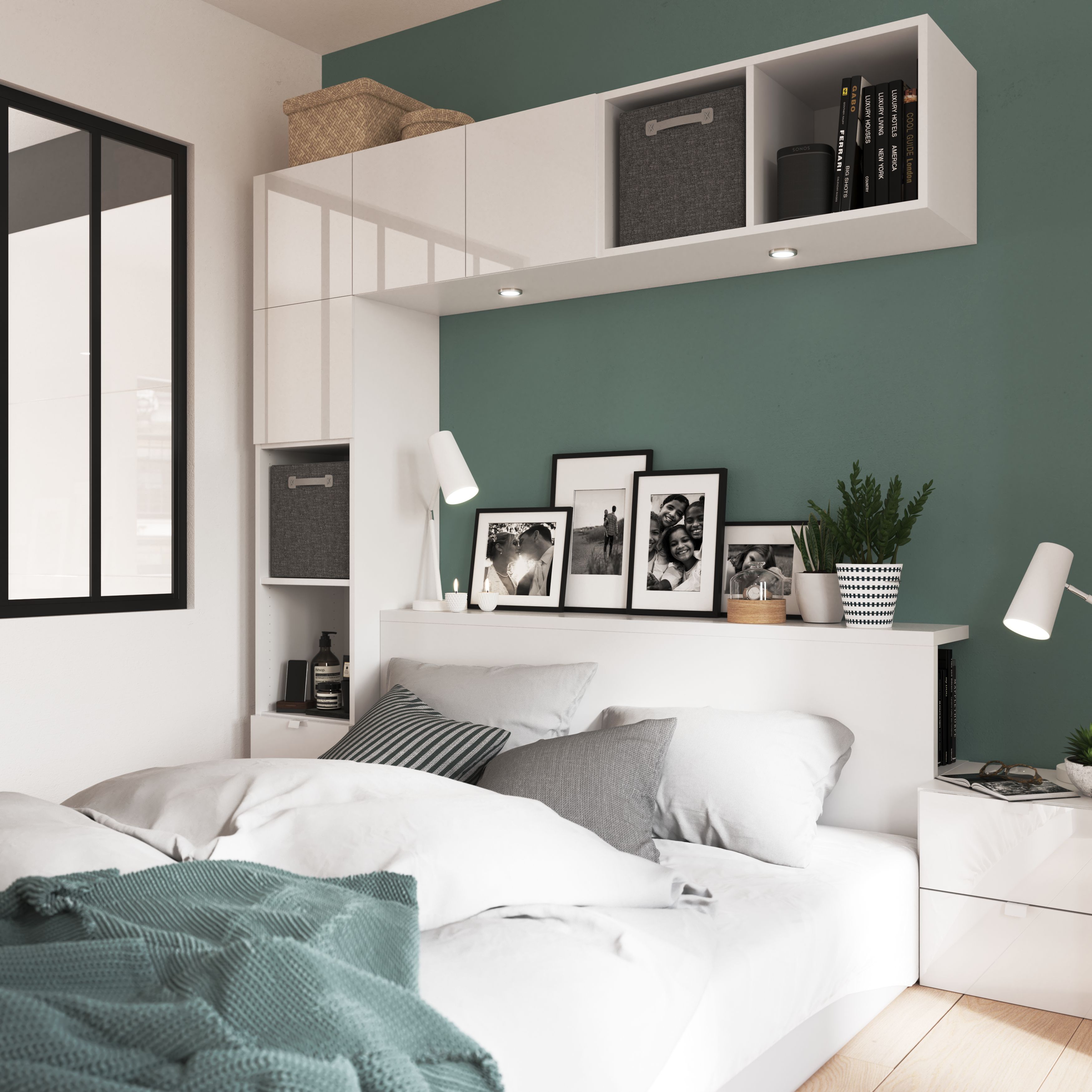 GoodHome Atomia Fixed White Overhead unit (H)1875mm (W)1875mm (D)350mm