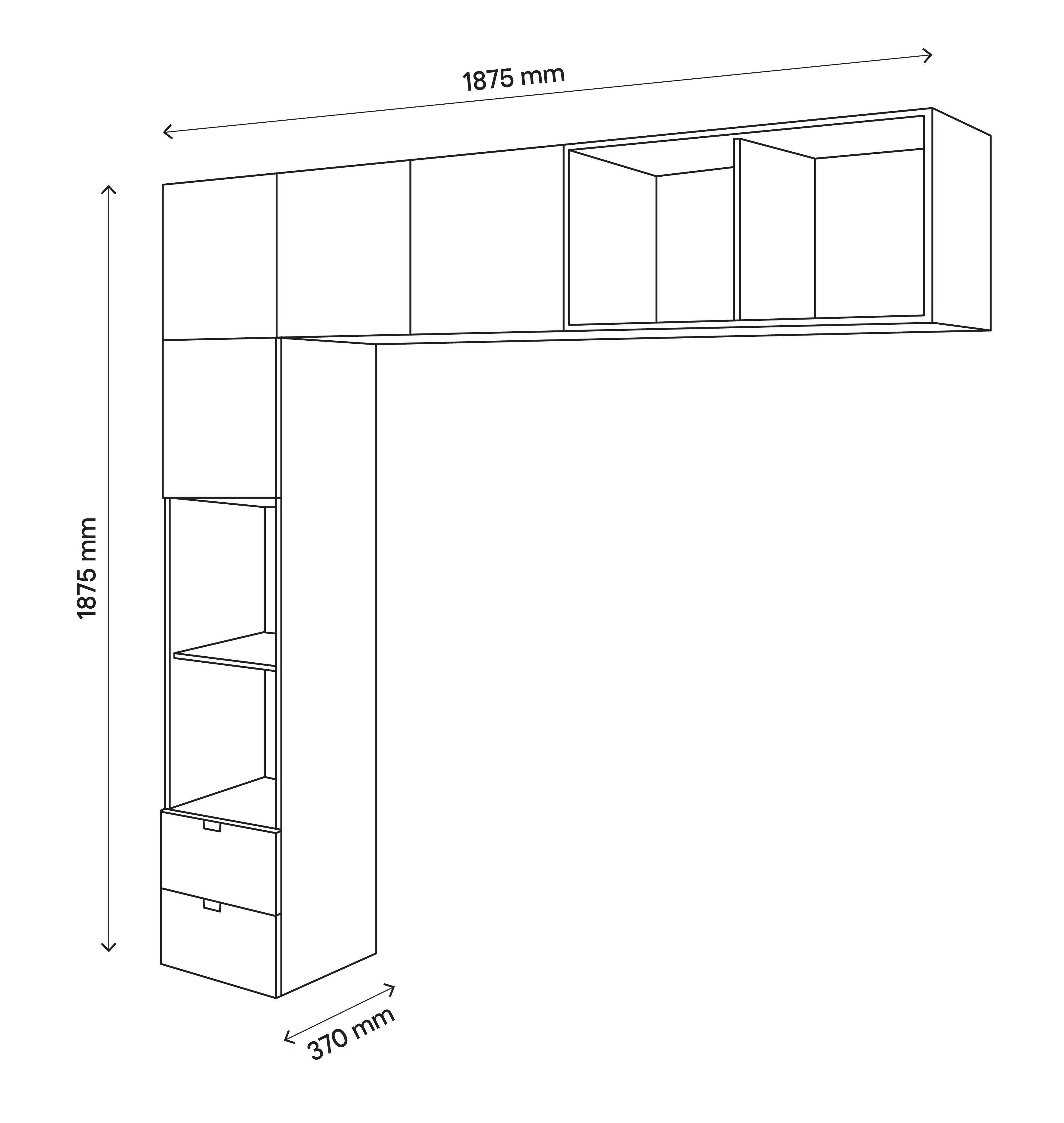 GoodHome Atomia Fixed White Overhead unit (H)1875mm (W)1875mm (D)350mm